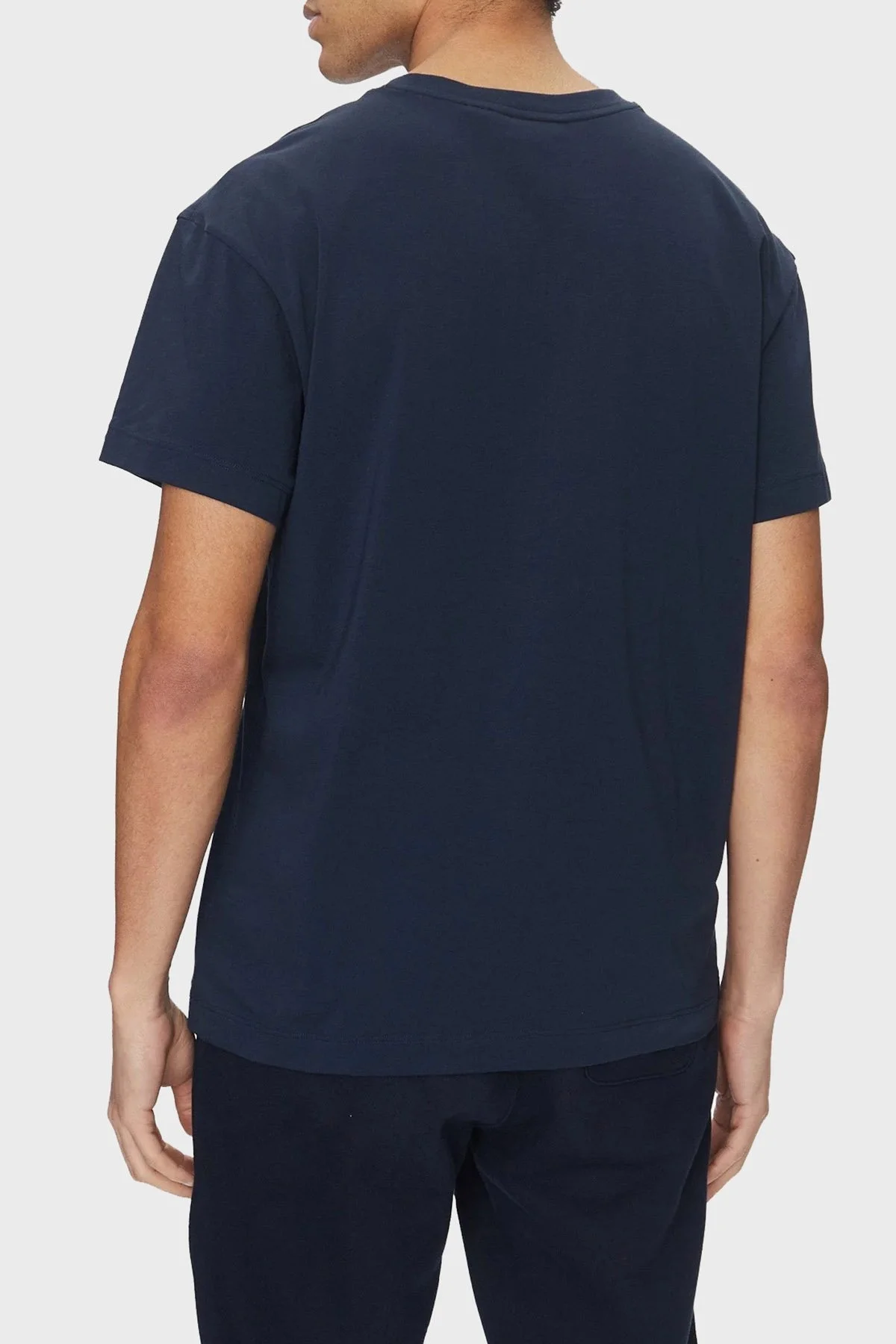 Hugo Pamuklu Regular Fit Bisiklet Yaka Logolu Erkek T Shirt 50525236 405 LACİVERT - 3