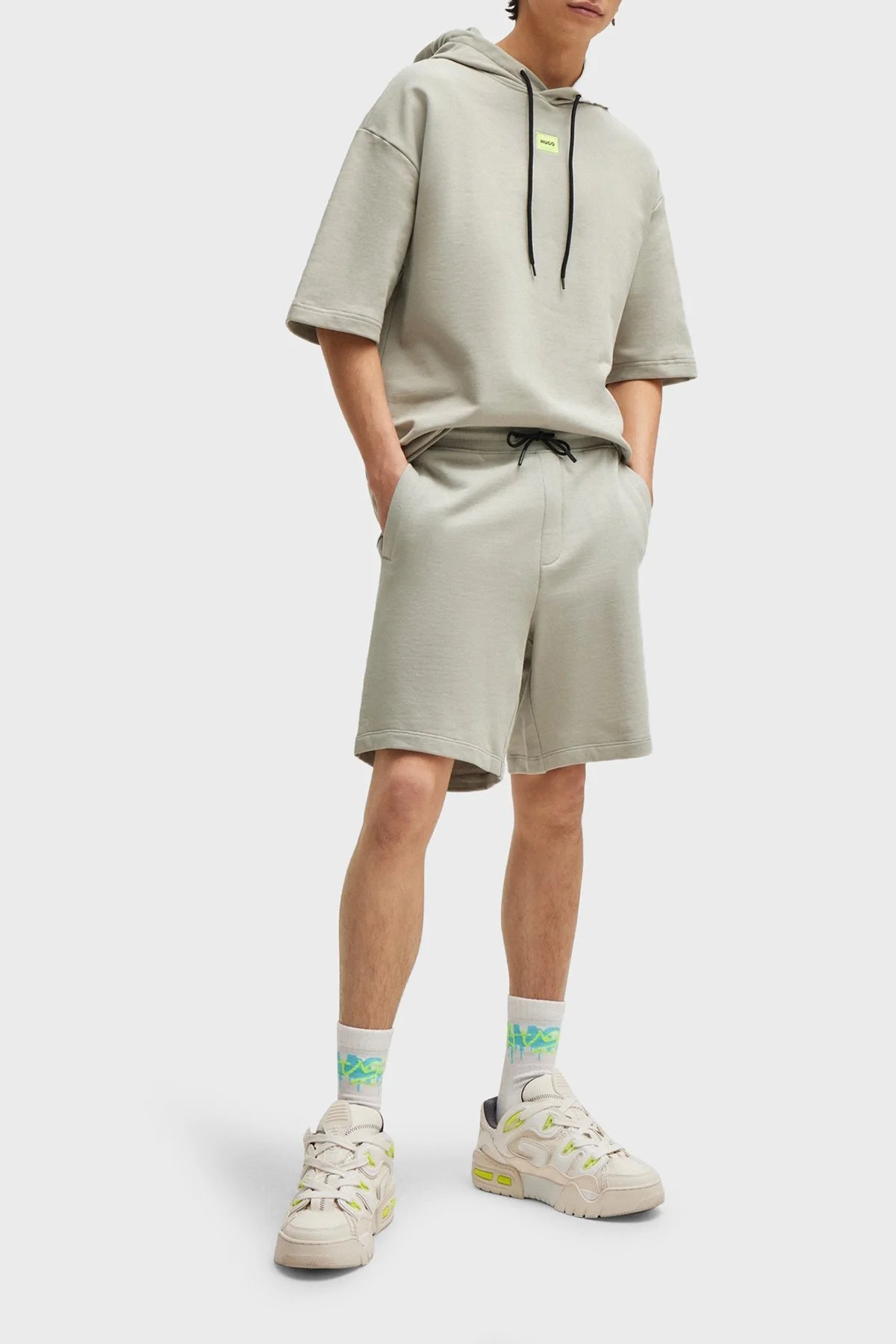 Hugo Pamuklu Regular Fit Cepli Erkek Short 50466196 055 AÇIK GRİ - 9