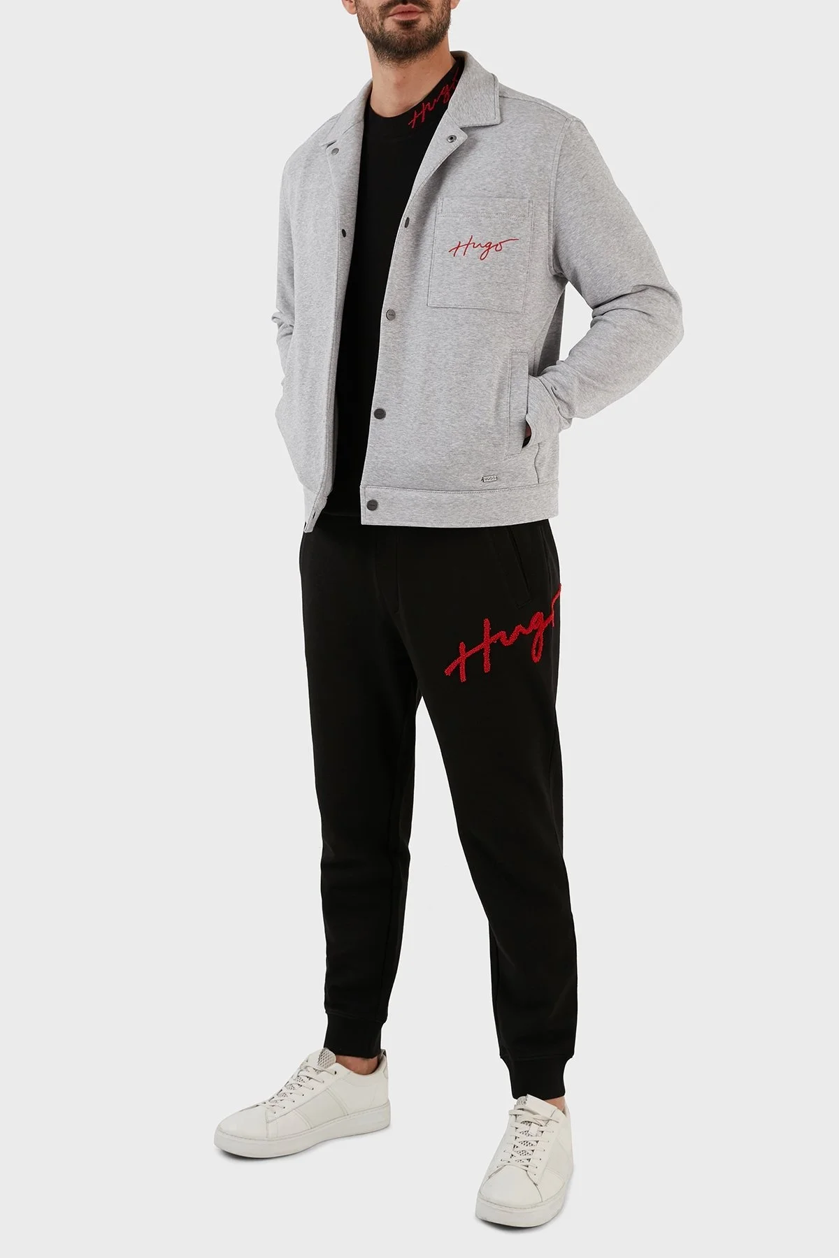 Hugo Pamuklu Regular Fit Cepli Spor Erkek Ceket 50496149 081 GRİ - 11