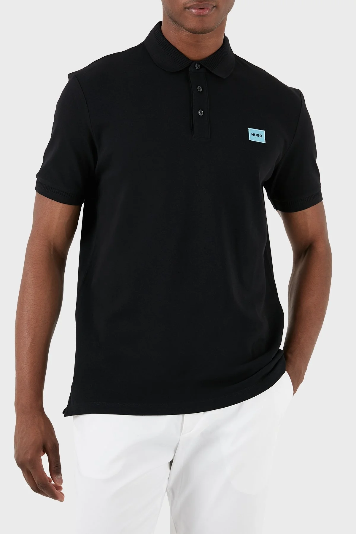 Hugo Pamuklu Regular Fit Erkek Polo Yaka T Shirt 50490770 009 SİYAH - 1