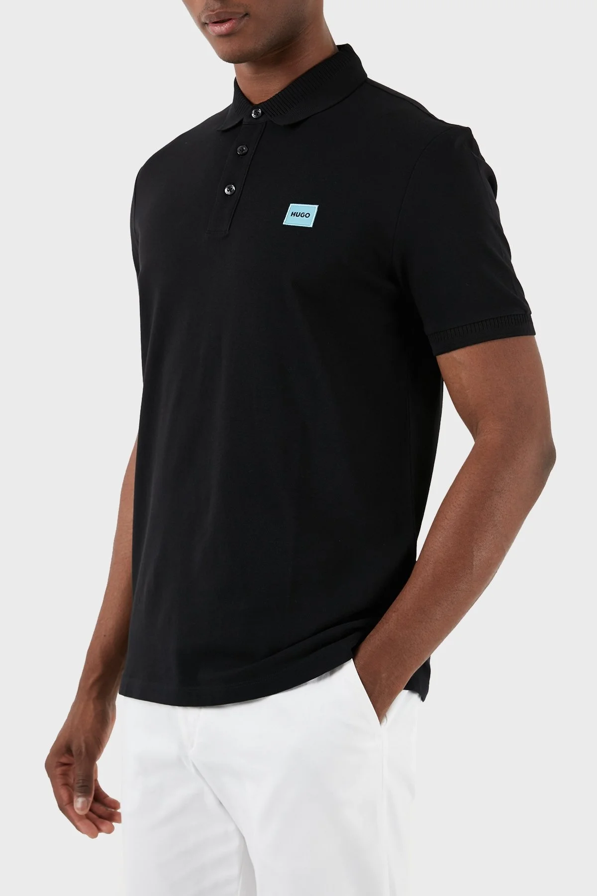 Hugo Pamuklu Regular Fit Erkek Polo Yaka T Shirt 50490770 009 SİYAH - 4