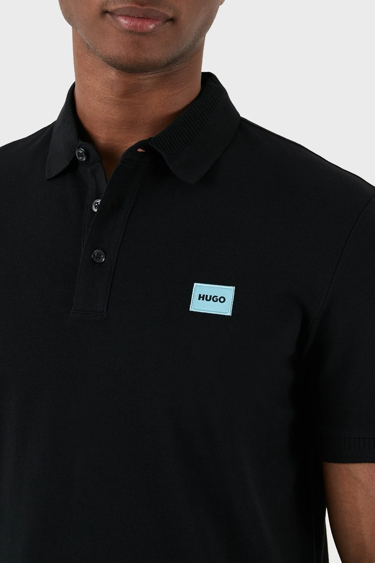 Hugo Pamuklu Regular Fit Erkek Polo Yaka T Shirt 50490770 009 SİYAH - 6