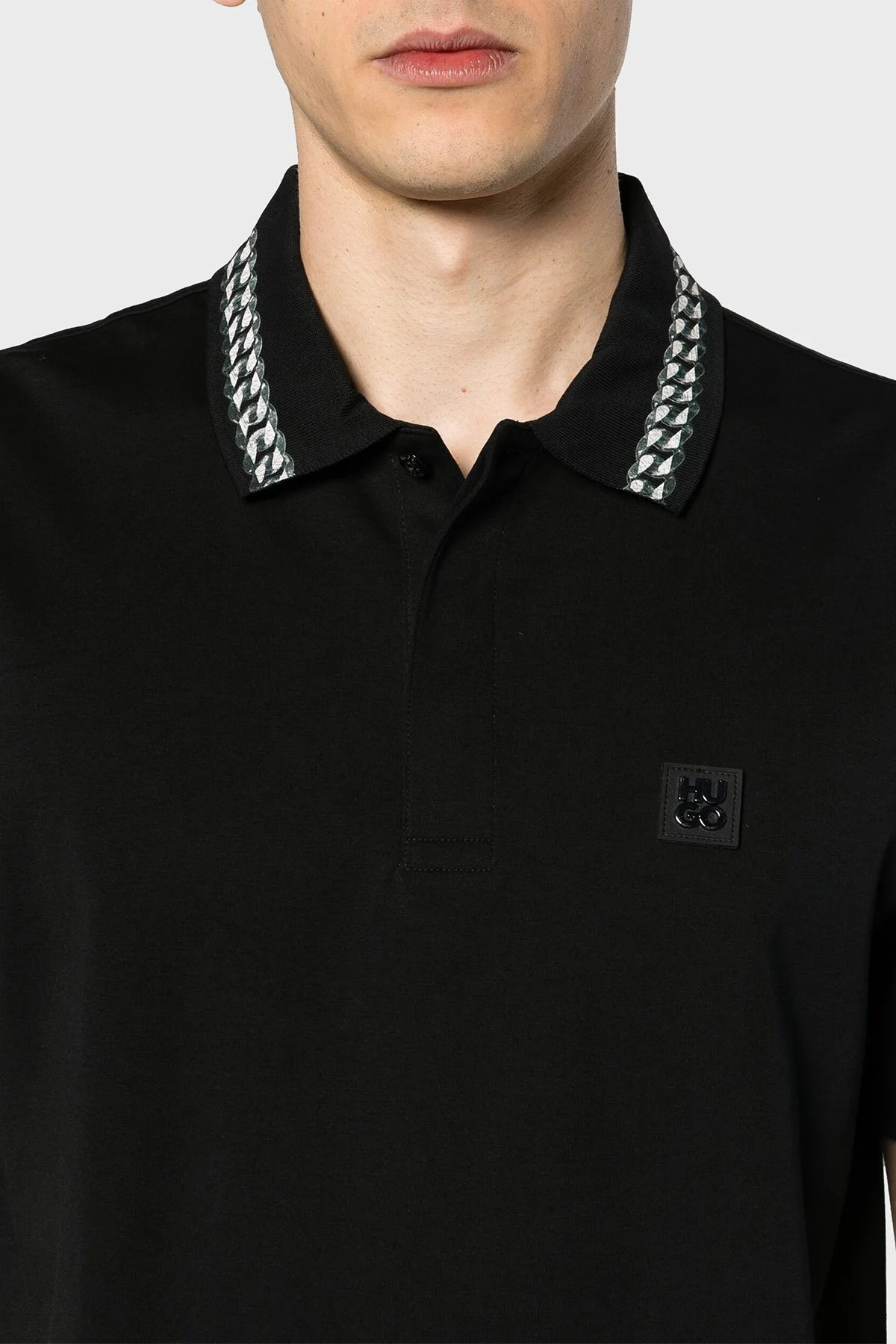 Hugo Pamuklu Regular Fit Erkek Polo Yaka T Shirt 50510036 001 SİYAH - 4