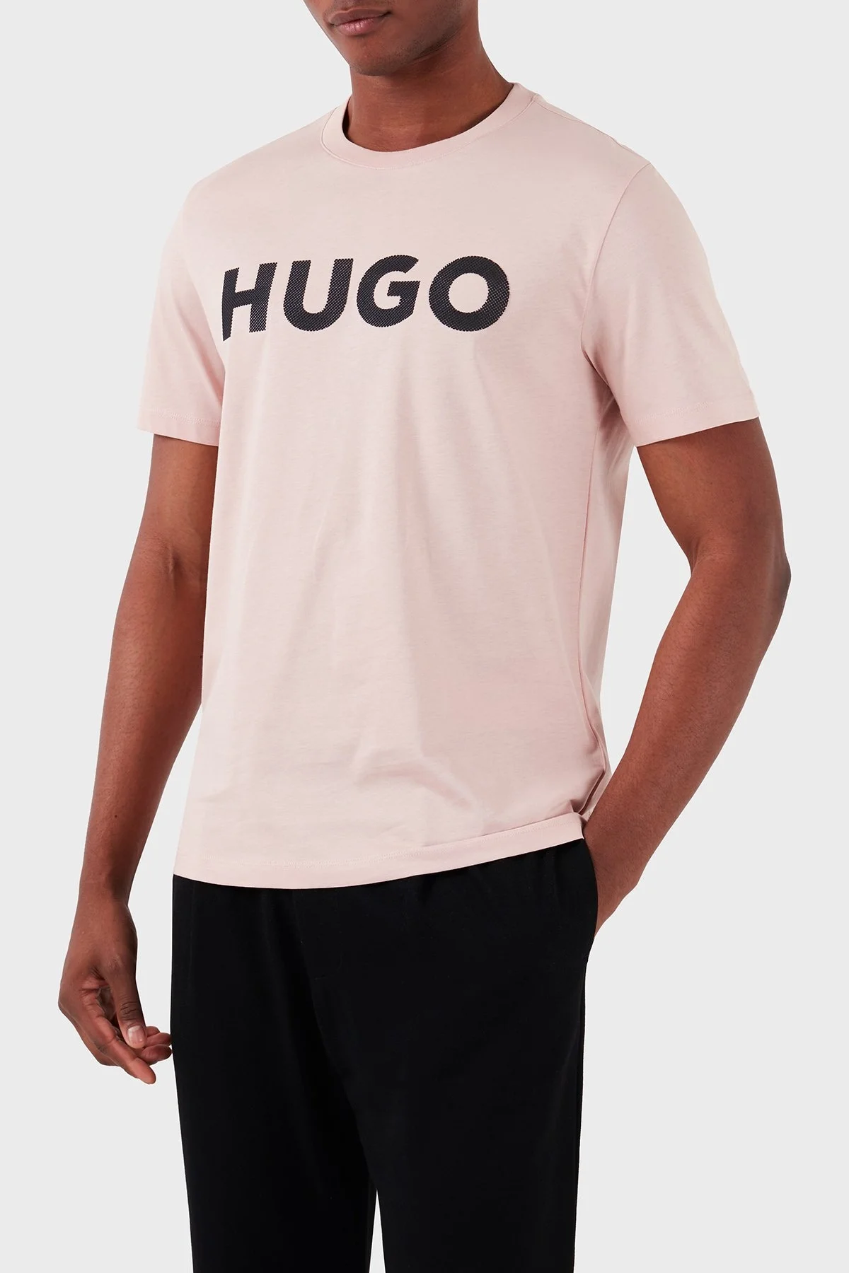 Hugo Pamuklu Regular Fit Erkek T Shirt 50513309 681 PUDRA - 1