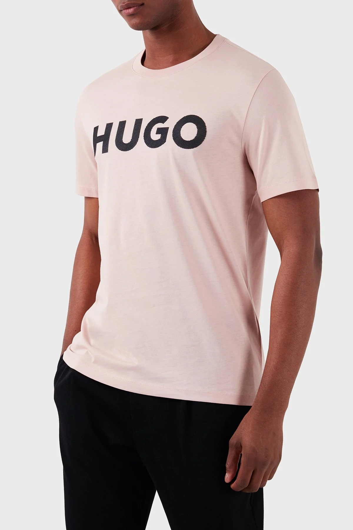 Hugo Pamuklu Regular Fit Erkek T Shirt 50513309 681 PUDRA - 4