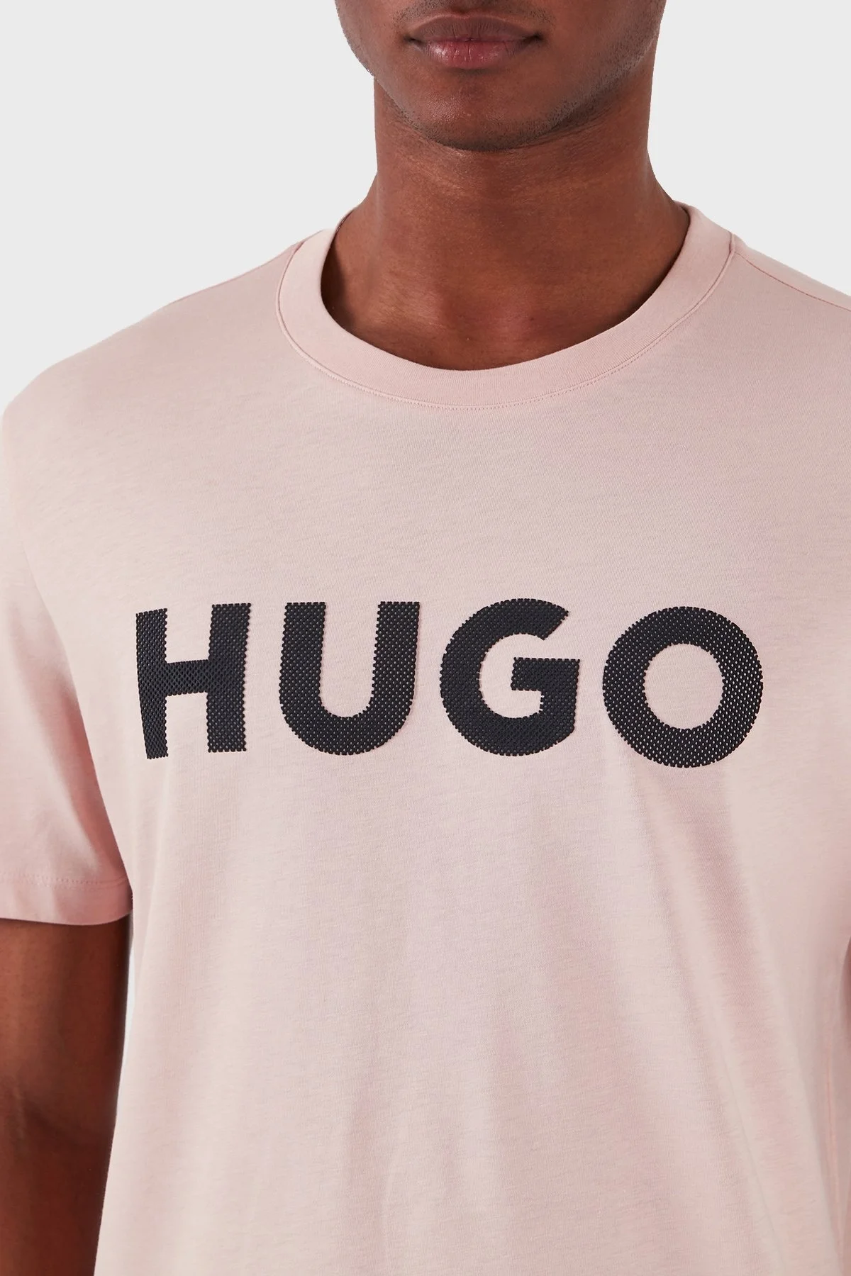 Hugo Pamuklu Regular Fit Erkek T Shirt 50513309 681 PUDRA - 6