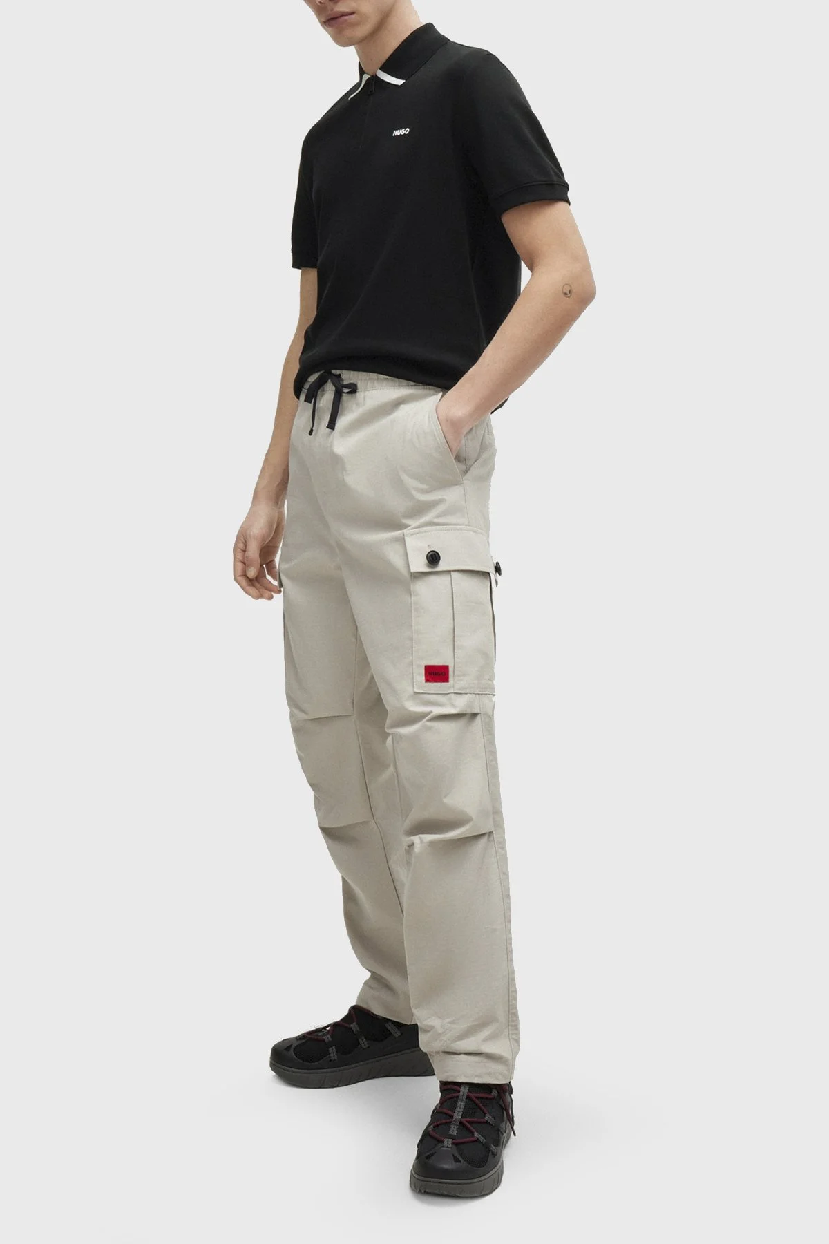 Hugo Pamuklu Regular Fit Fermuarlı Erkek Polo Yaka T Shirt 50511721 001 SİYAH - 2