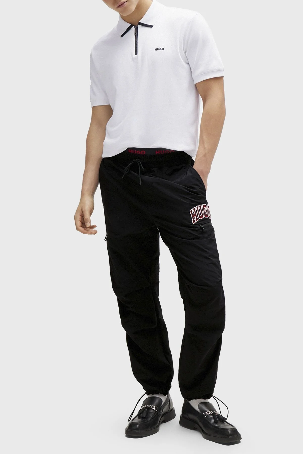 Hugo Pamuklu Regular Fit Fermuarlı Erkek Polo Yaka T Shirt 50511721 100 BEYAZ - 3