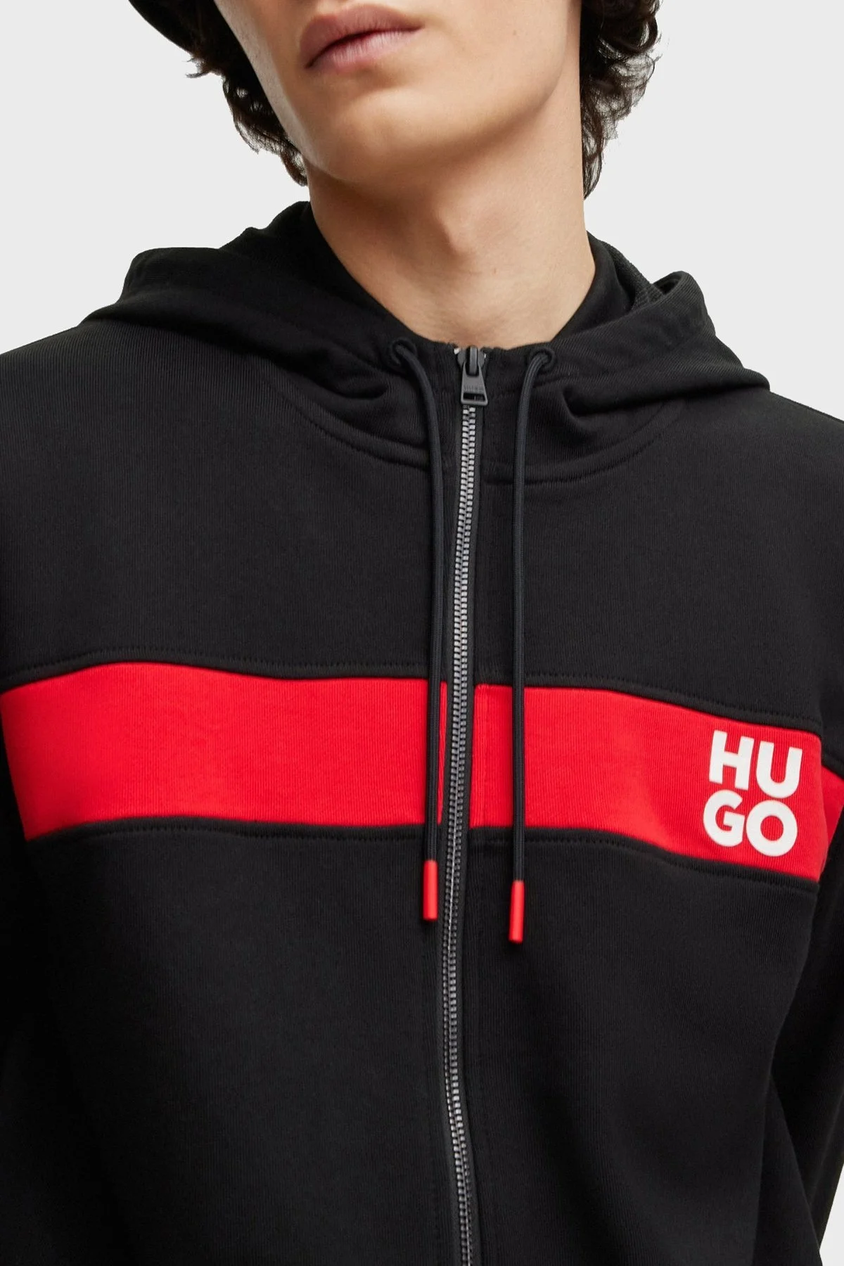 Hugo Pamuklu Regular Fit Fermuarlı Kapüşonlu Erkek Eşofman Takımı 50485042 001 SİYAH - 3