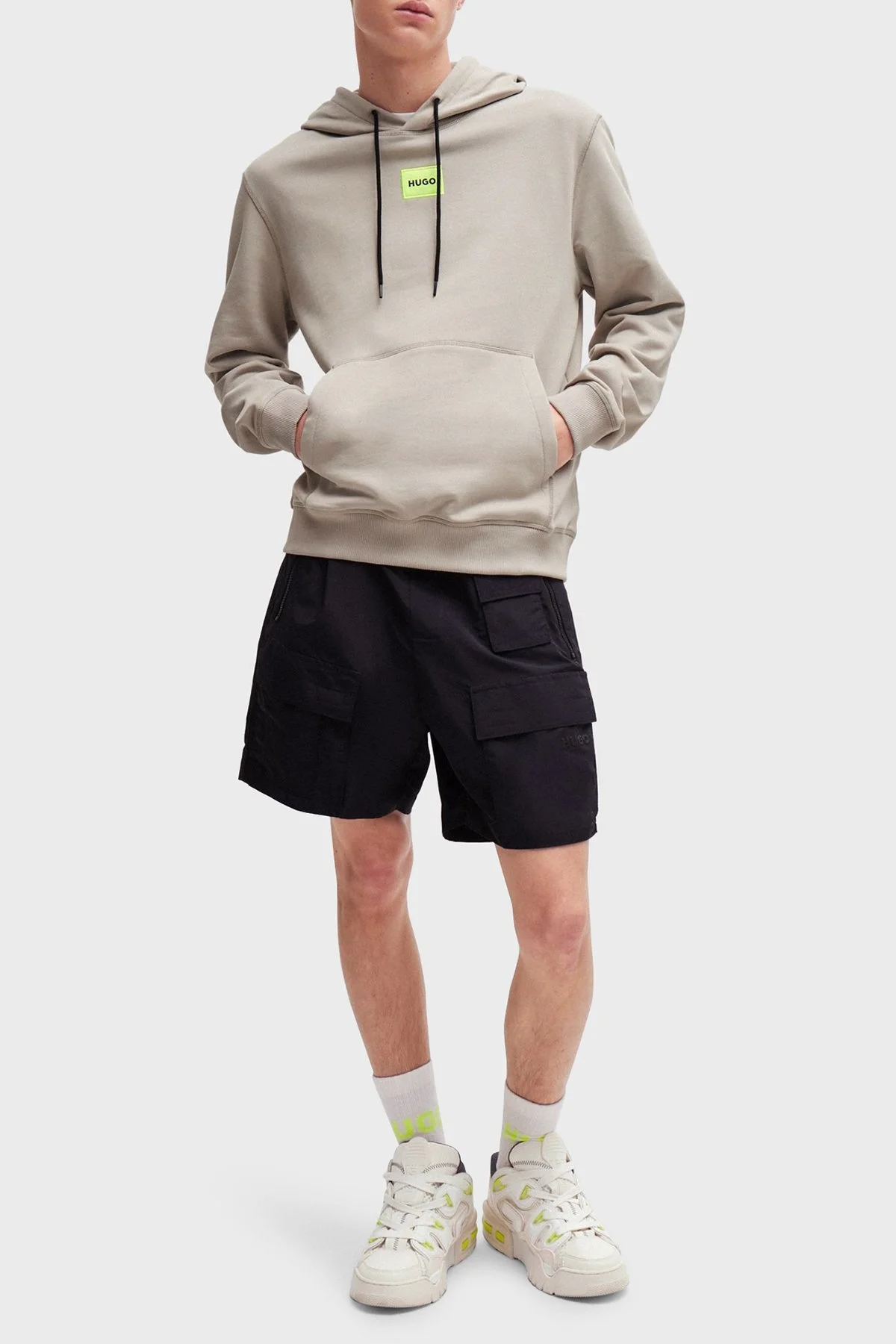 Hugo Pamuklu Regular Fit Kapüşonlu Erkek Sweat 50458700 055 GRİ - 4
