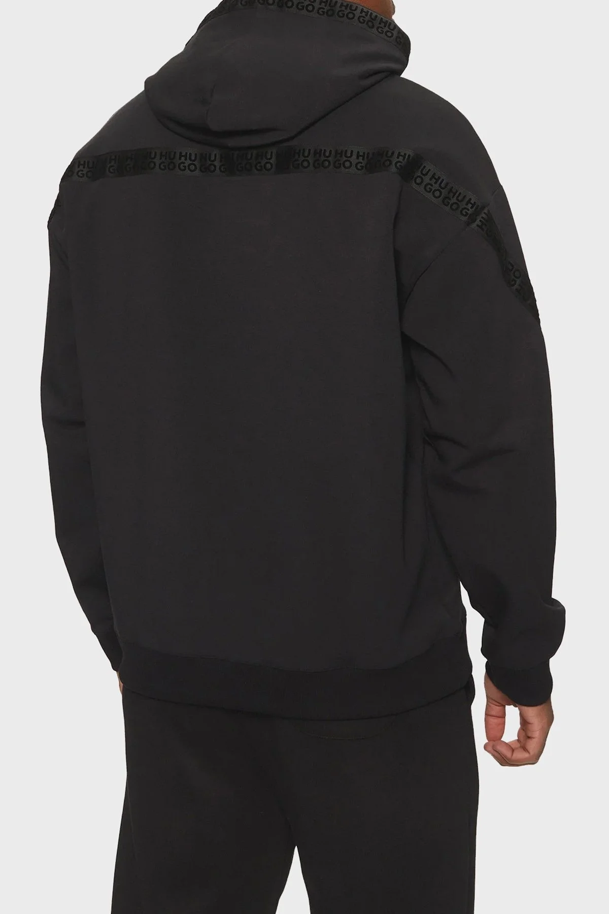 Hugo Pamuklu Regular Fit Kapüşonlu Logolu Erkek Sweat 50521429 001 SİYAH - 8
