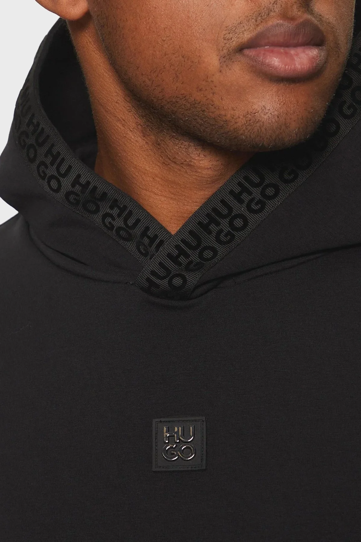 Hugo Pamuklu Regular Fit Kapüşonlu Logolu Erkek Sweat 50521429 001 SİYAH - 9