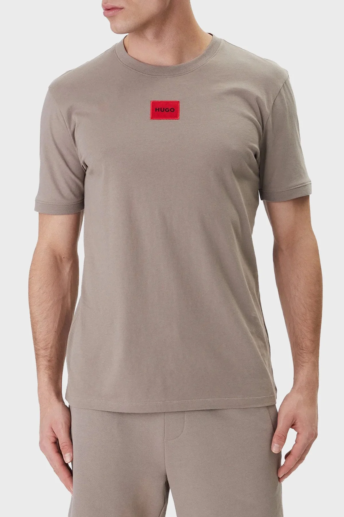 Hugo Pamuklu Regular Fit Logolu Bisiklet Yaka Erkek T Shirt 50447978 237 ANTRASİT - 1