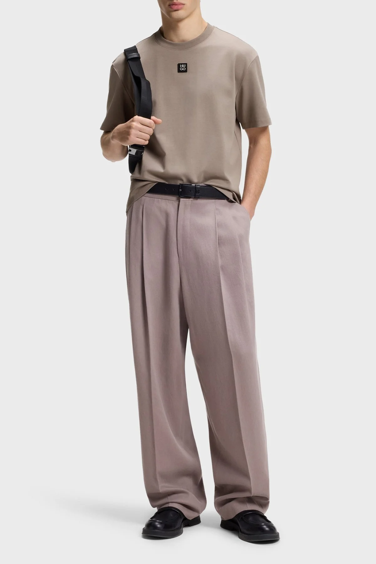 Hugo Pamuklu Regular Fit Logolu Bisiklet Yaka Erkek T Shirt 50505201 237 GRİ - 2