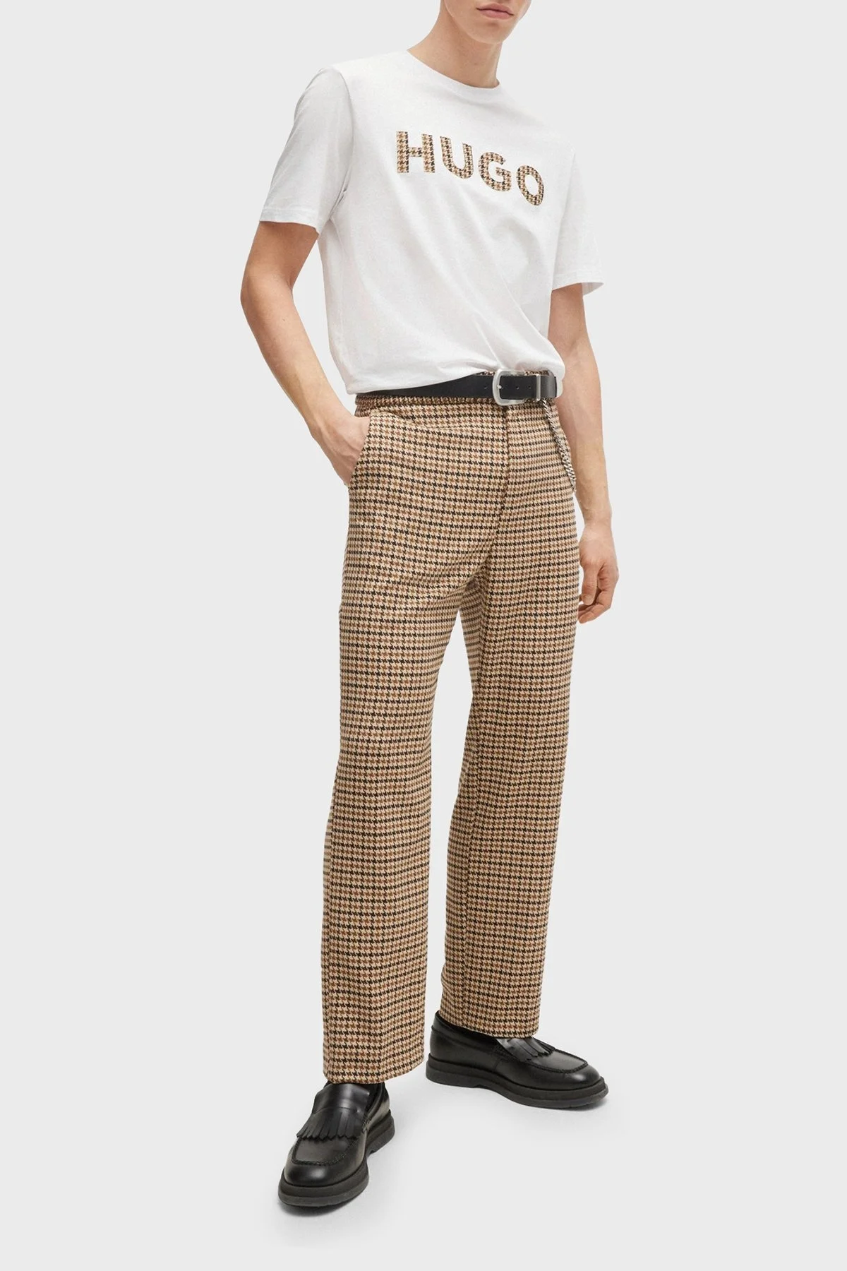 Hugo Pamuklu Regular Fit Logolu Bisiklet Yaka Erkek T Shirt 50519724 100 BEYAZ - 3