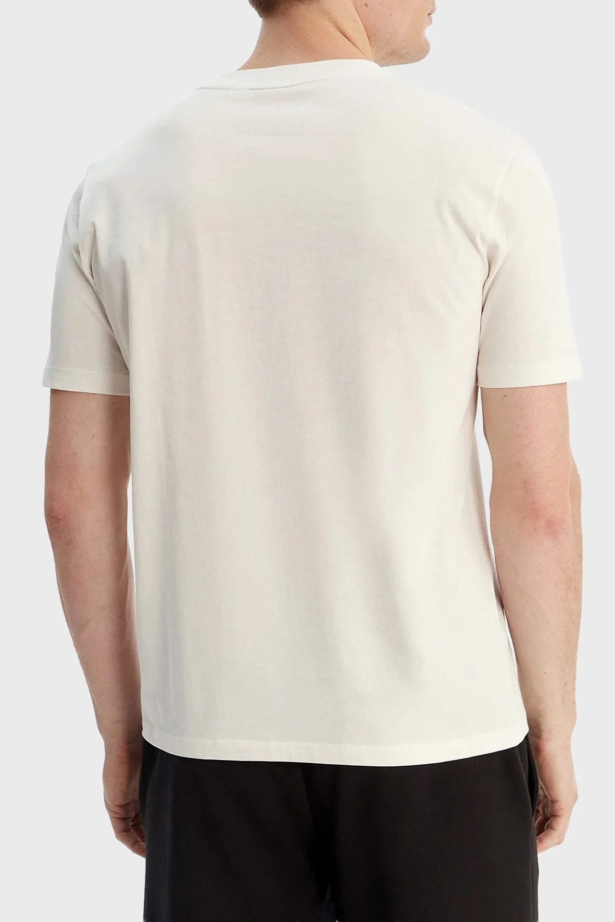 Hugo Pamuklu Regular Fit Logolu Bisiklet Yaka Erkek T Shirt 50557437 102 EKRU - 3