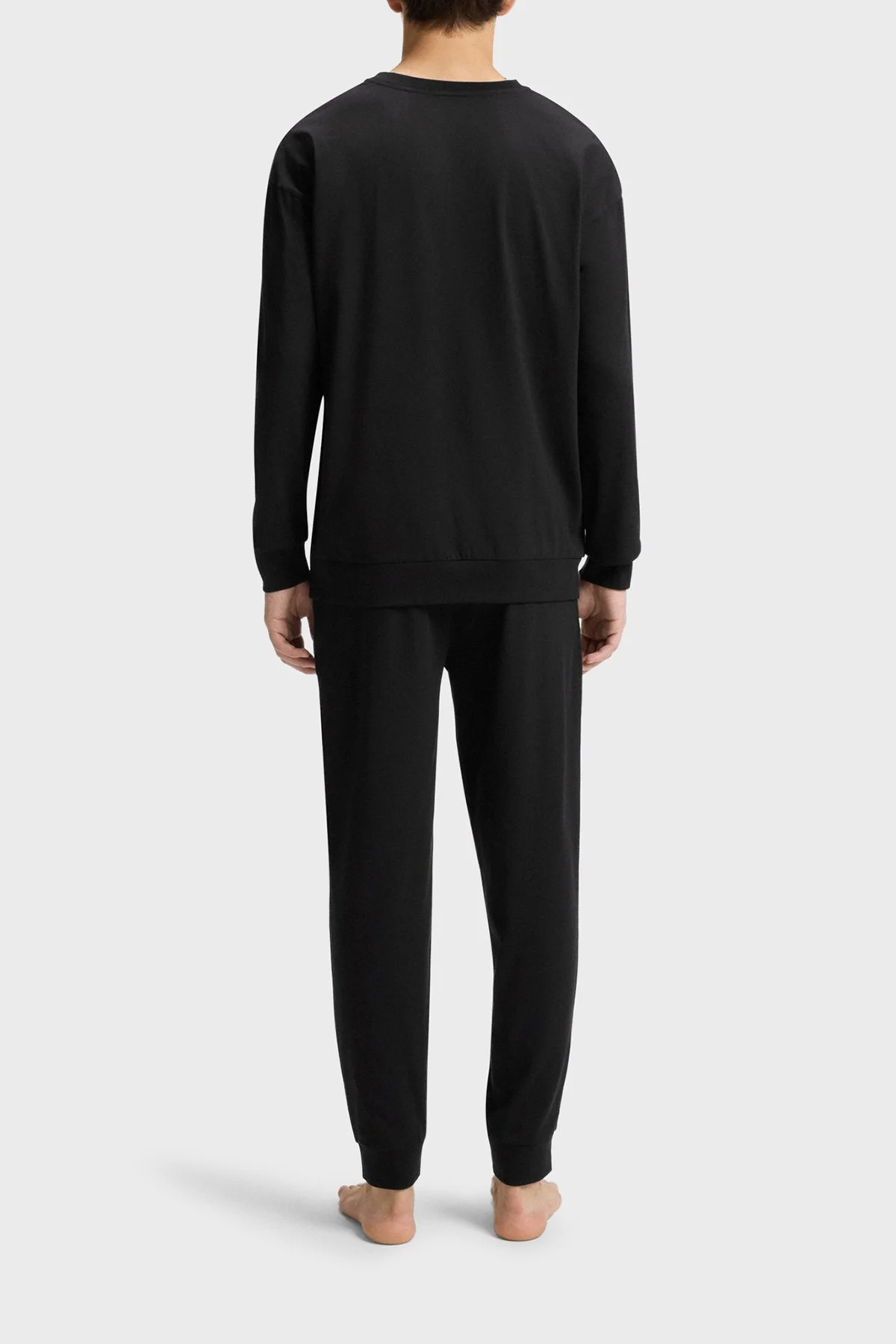 Hugo Pamuklu Regular Fit Uzun Kollu Logolu Erkek Pijama Takımı 50549188 001 SİYAH - 3