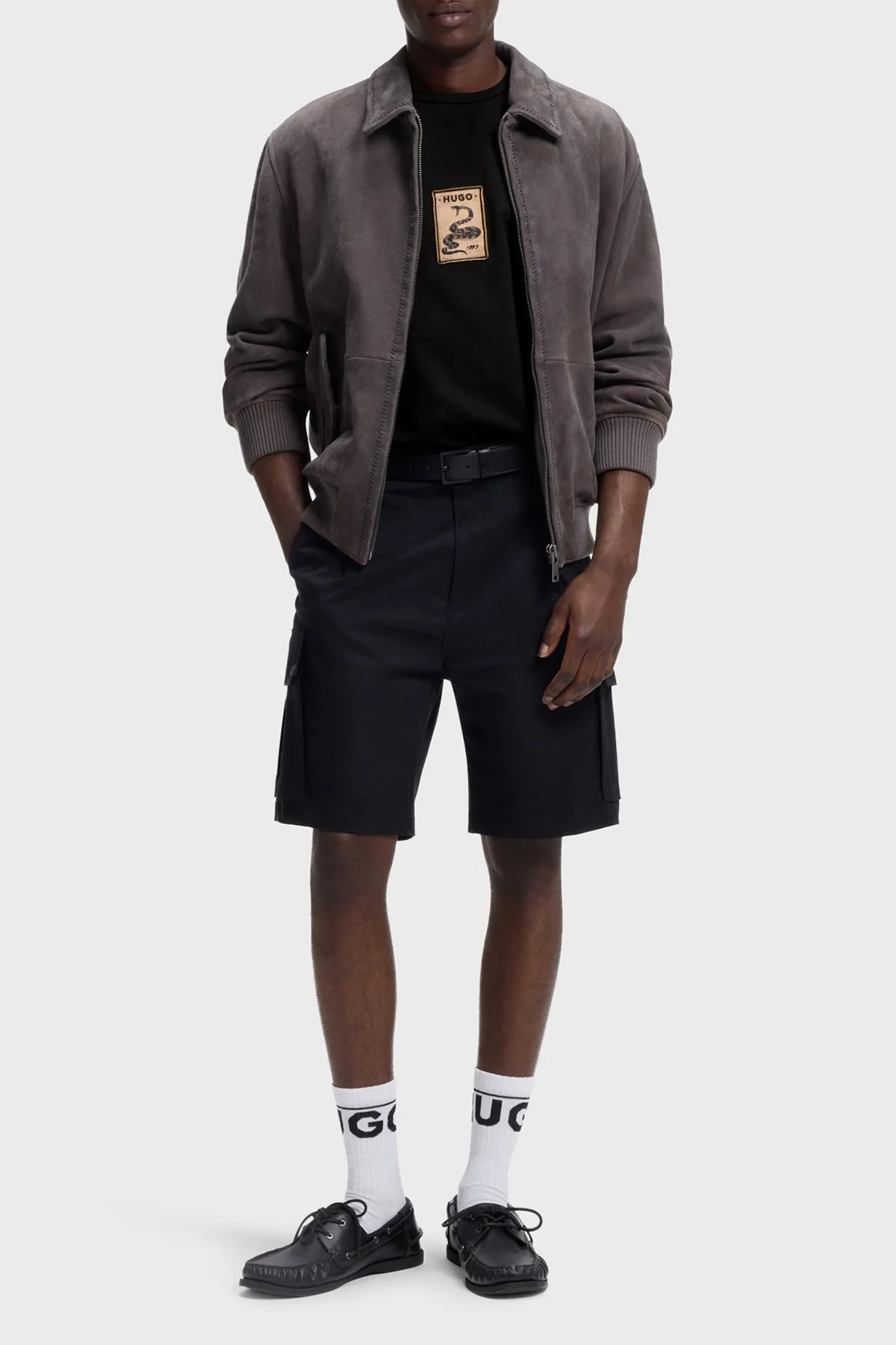 Hugo Pamuklu Relaxed Fit Baskılı Bisiklet Yaka Erkek T Shirt 50558407 001 SİYAH - 2