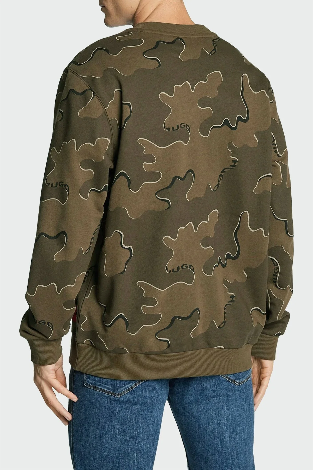 Hugo Pamuklu Relaxed Fit Bisiklet Yaka Erkek Sweat 50481347 965 HAKİ - 3