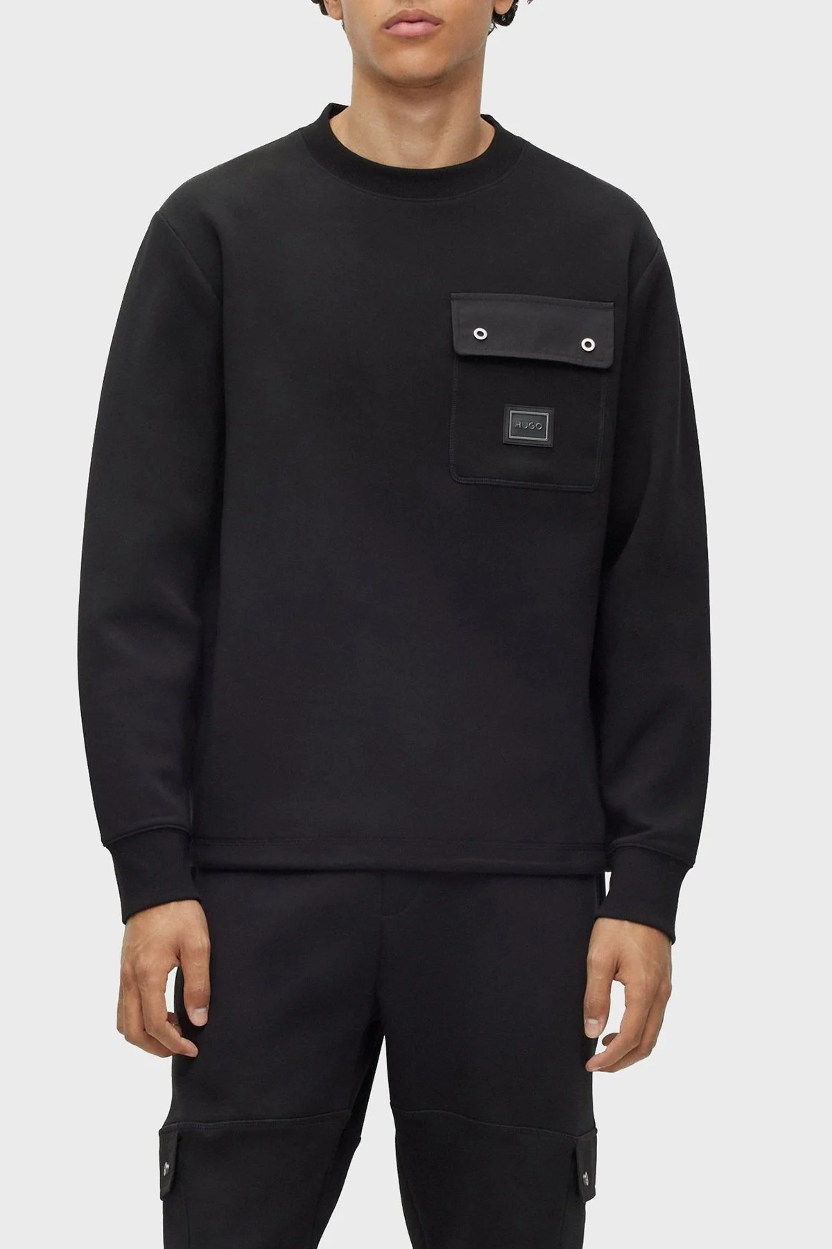 Hugo Pamuklu Relaxed Fit Bisiklet Yaka Erkek Sweat 50493037 001 SİYAH - 1