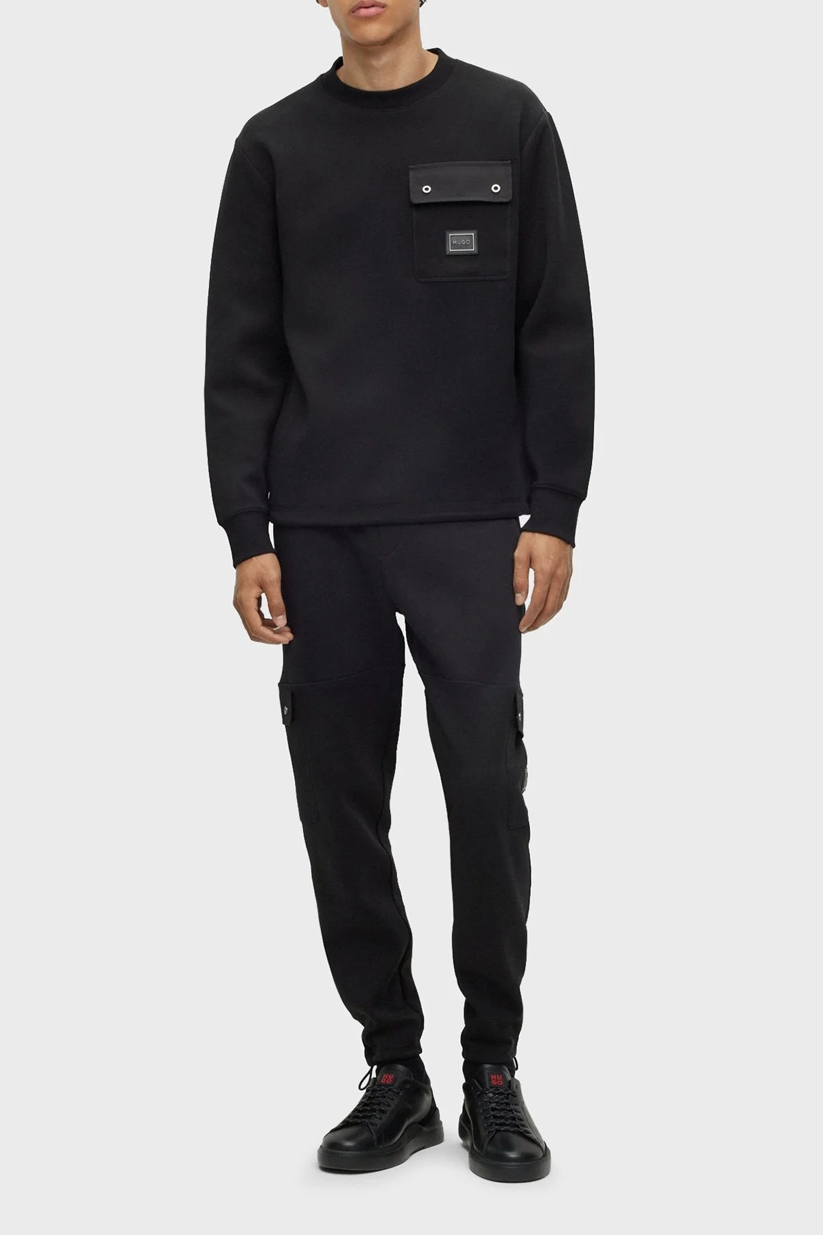 Hugo Pamuklu Relaxed Fit Bisiklet Yaka Erkek Sweat 50493037 001 SİYAH - 3