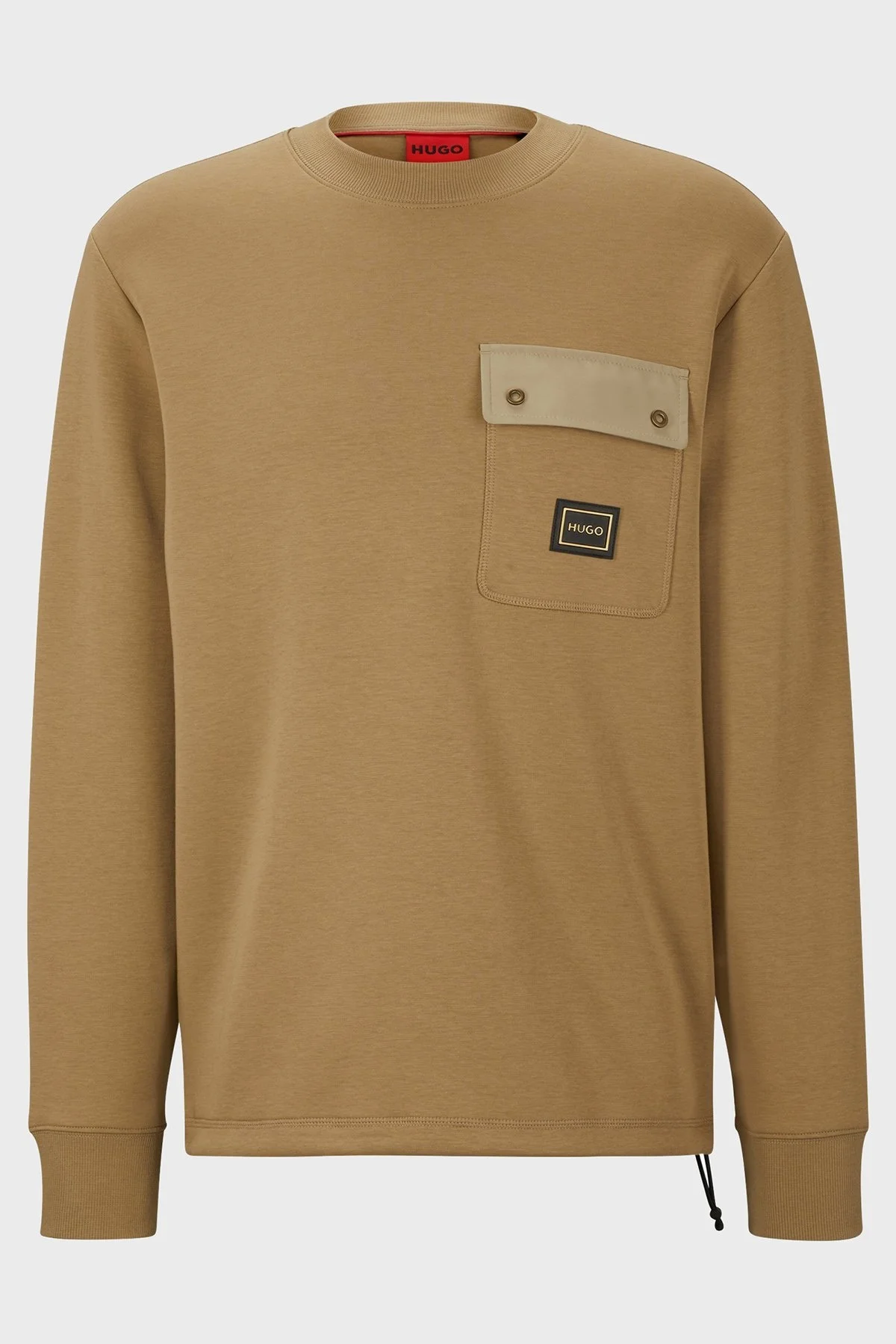 Hugo Pamuklu Relaxed Fit Bisiklet Yaka Erkek Sweat 50493037 242 AÇIK KAHVE - 5