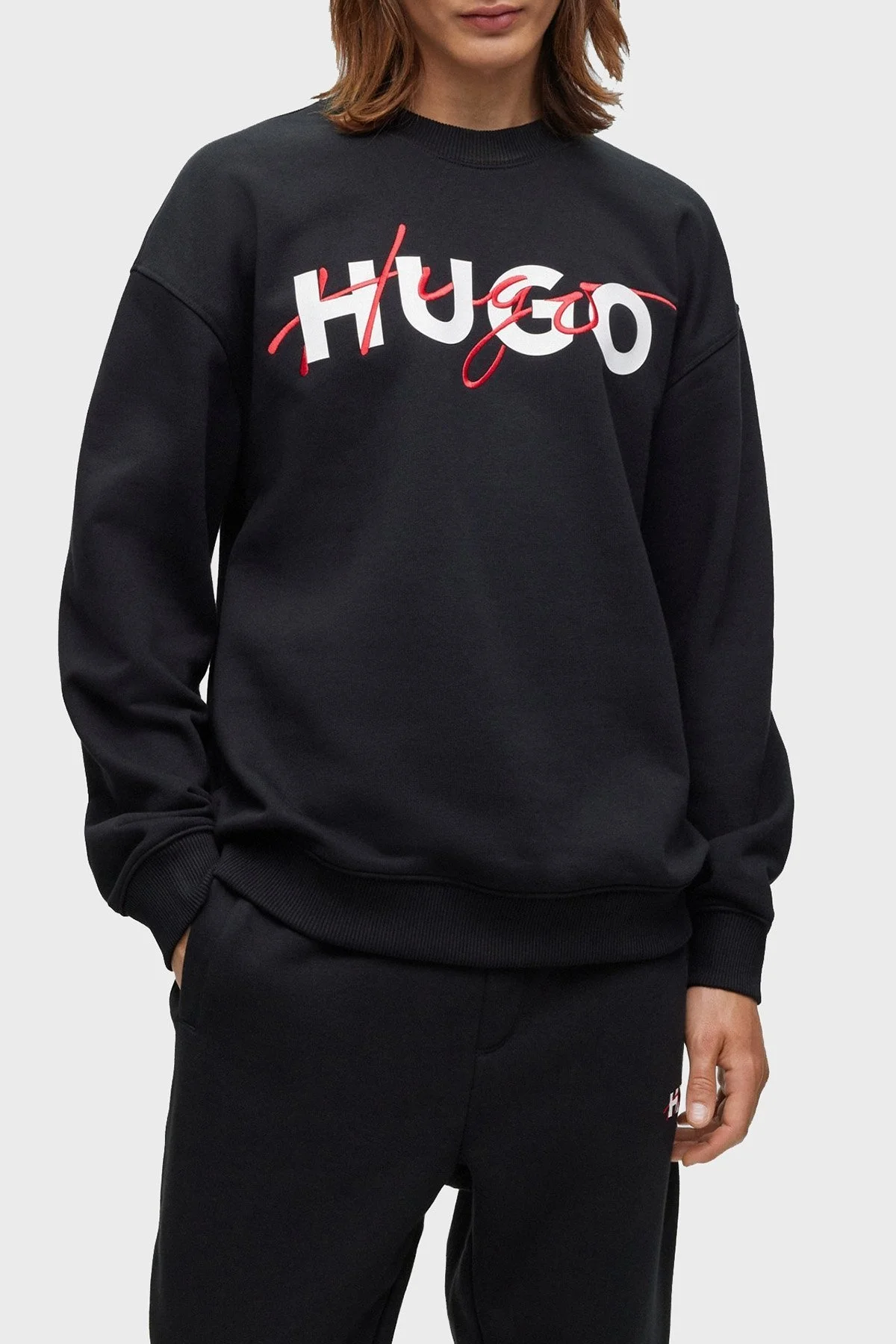 Hugo Pamuklu Relaxed Fit Bisiklet Yaka Erkek Sweat 50494558 001 SİYAH - 1