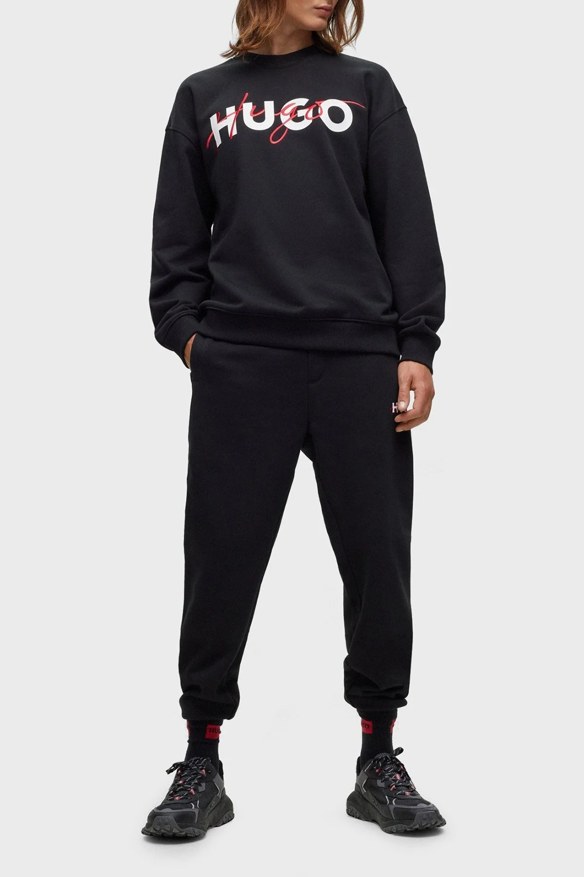 Hugo Pamuklu Relaxed Fit Bisiklet Yaka Erkek Sweat 50494558 001 SİYAH - 3