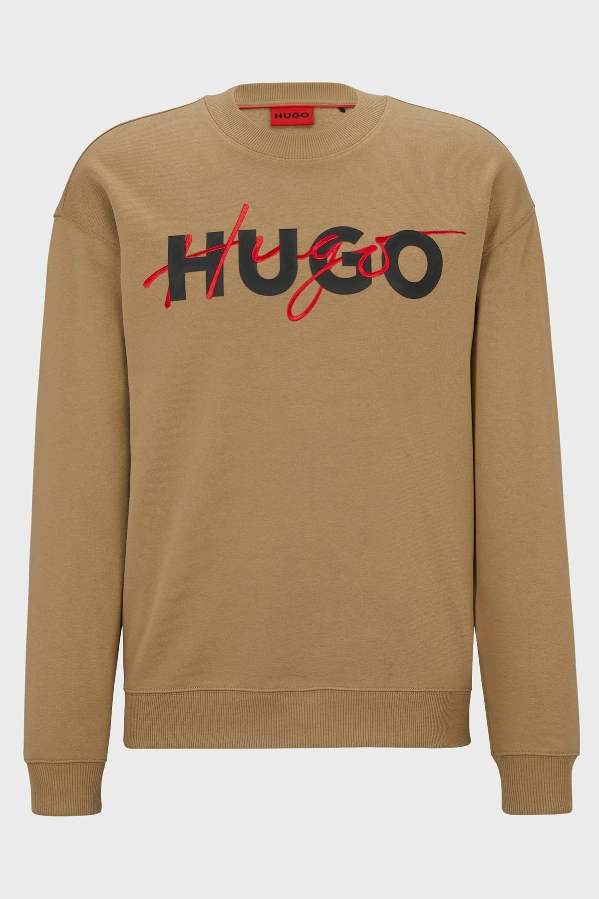 Hugo Pamuklu Relaxed Fit Bisiklet Yaka Erkek Sweat 50494558 242 AÇIK KAHVE - 5