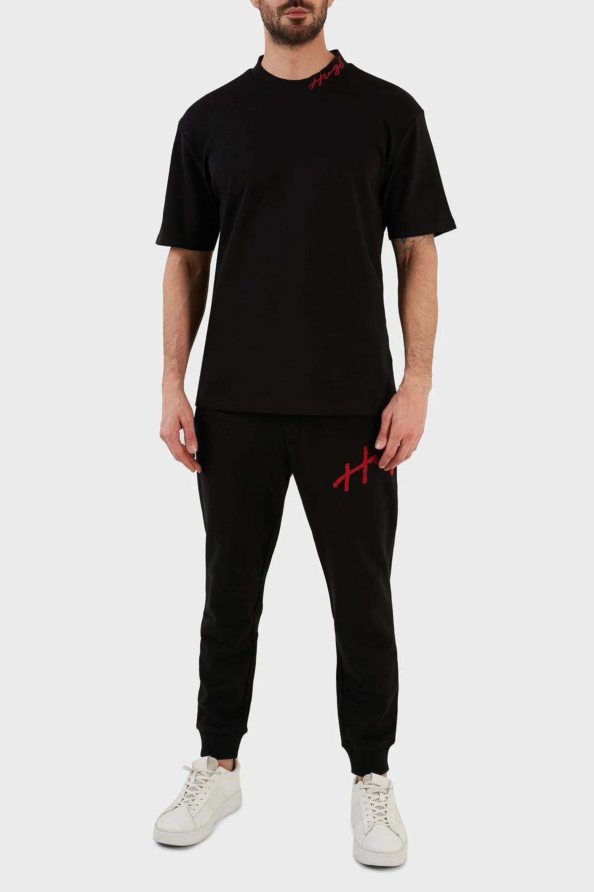 Hugo Pamuklu Relaxed Fit Bisiklet Yaka Erkek T Shirt 50482916 001 SİYAH - 3