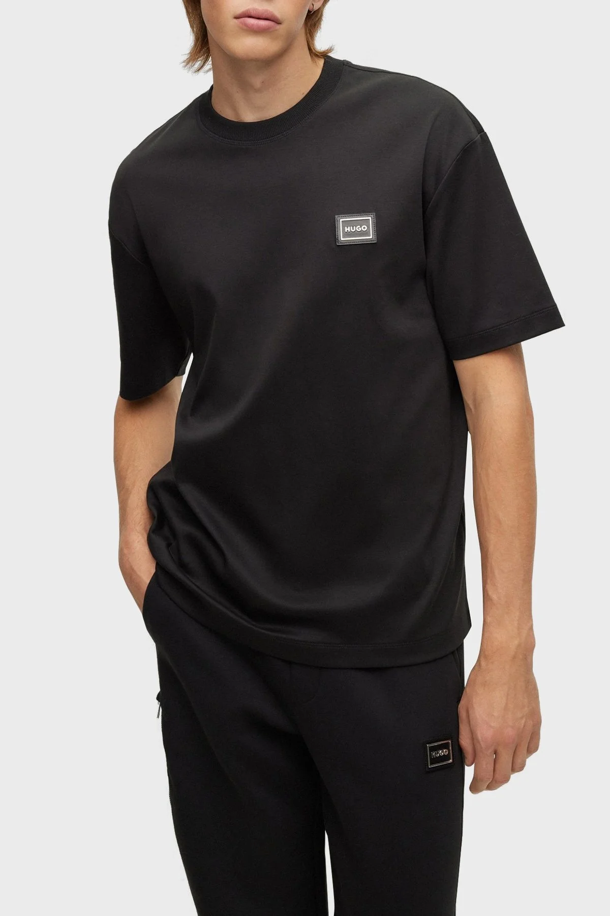 Hugo Pamuklu Relaxed Fit Bisiklet Yaka Erkek T Shirt 50484749 001 SİYAH - 1