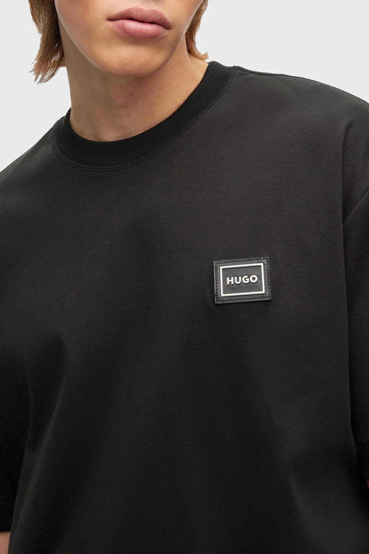 Hugo Pamuklu Relaxed Fit Bisiklet Yaka Erkek T Shirt 50484749 001 SİYAH - 4