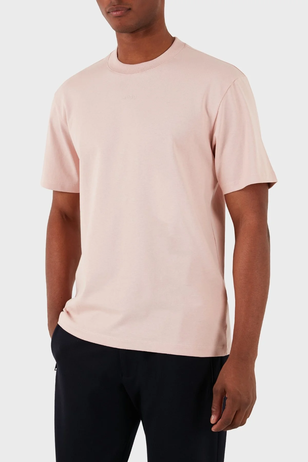 Hugo Pamuklu Relaxed Fit Erkek T Shirt 50488330 681 PUDRA - 7