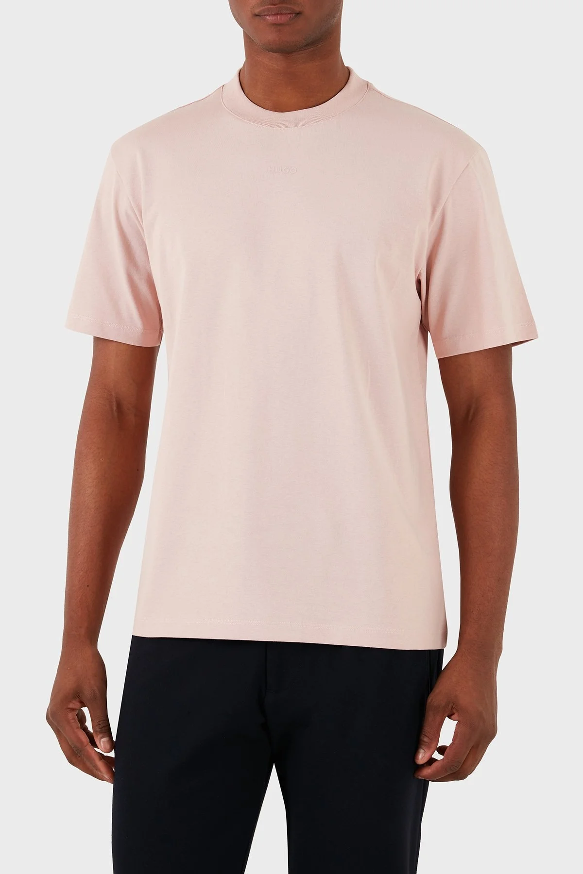 Hugo Pamuklu Relaxed Fit Erkek T Shirt 50488330 681 PUDRA - 10