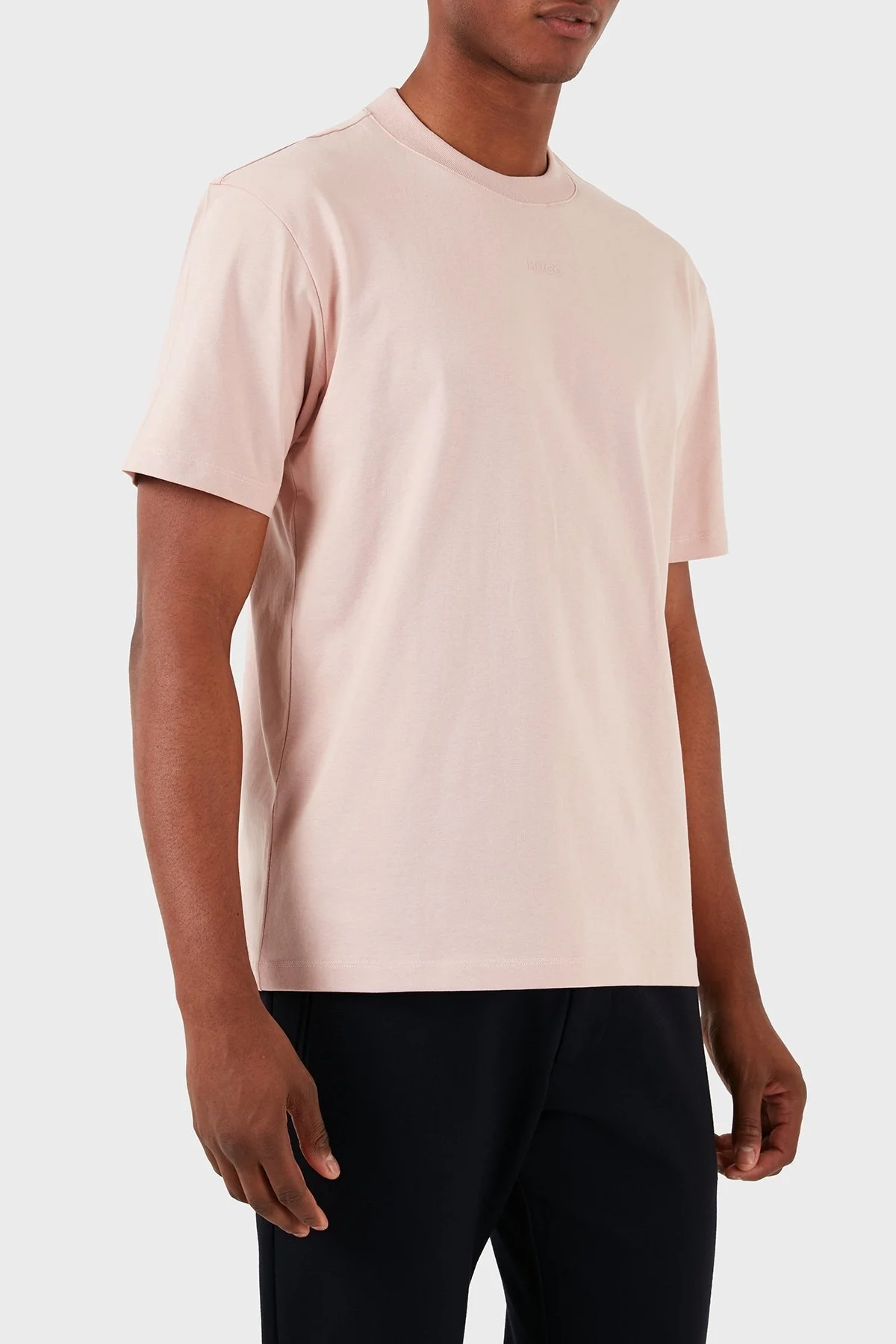 Hugo Pamuklu Relaxed Fit Erkek T Shirt 50488330 681 PUDRA - 11