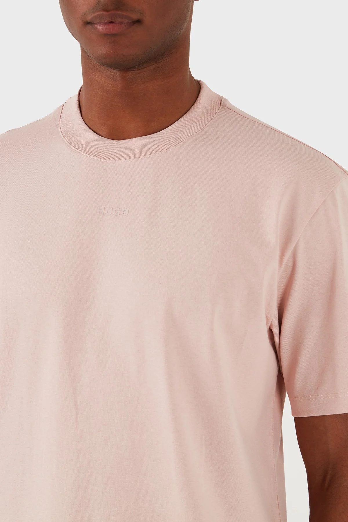 Hugo Pamuklu Relaxed Fit Erkek T Shirt 50488330 681 PUDRA - 12