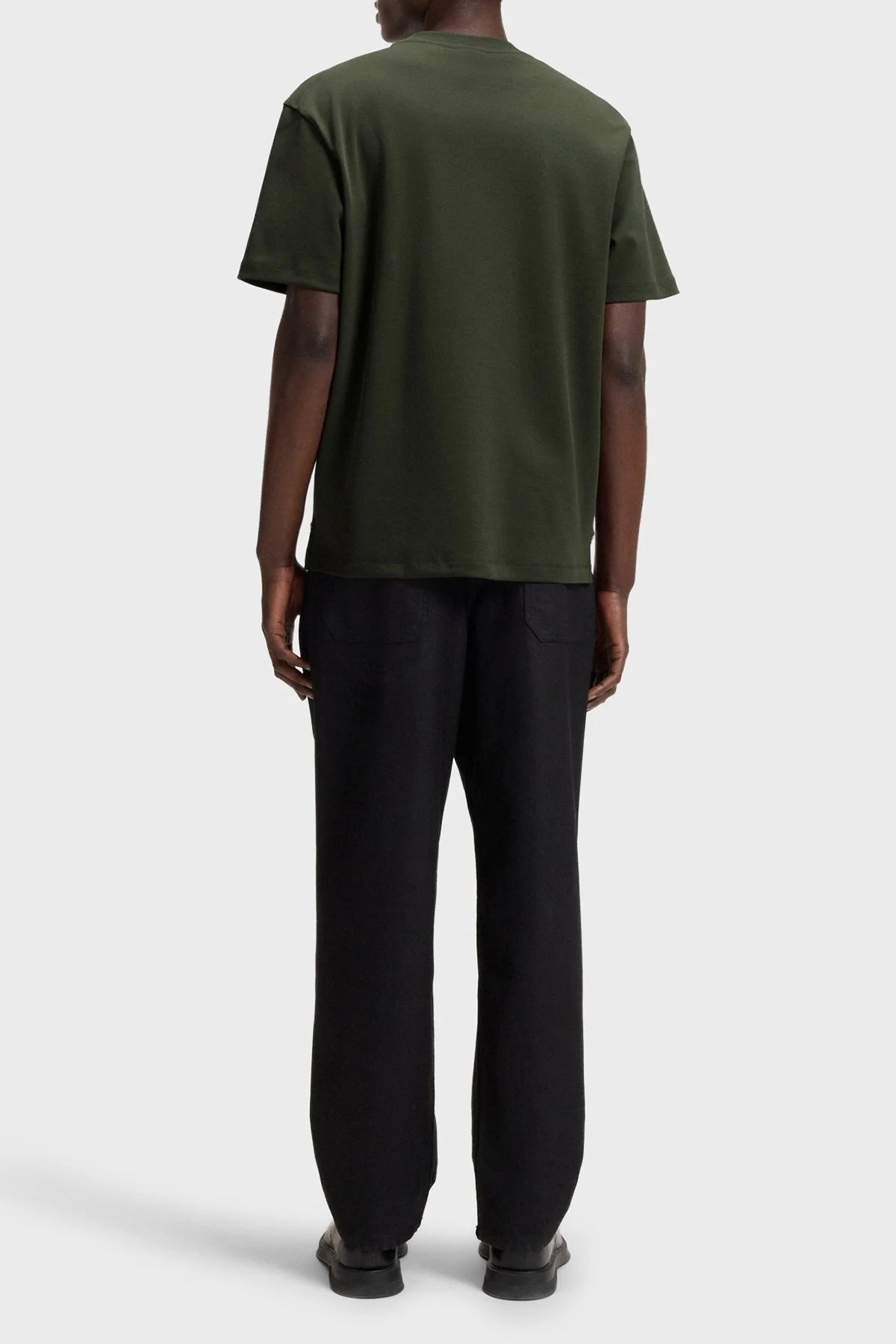 Hugo Pamuklu Relaxed Fit Fermuarlı Tek Cepli Bisiklet Yaka Erkek T Shirt 50542566 309 KOYU YEŞİL - 3