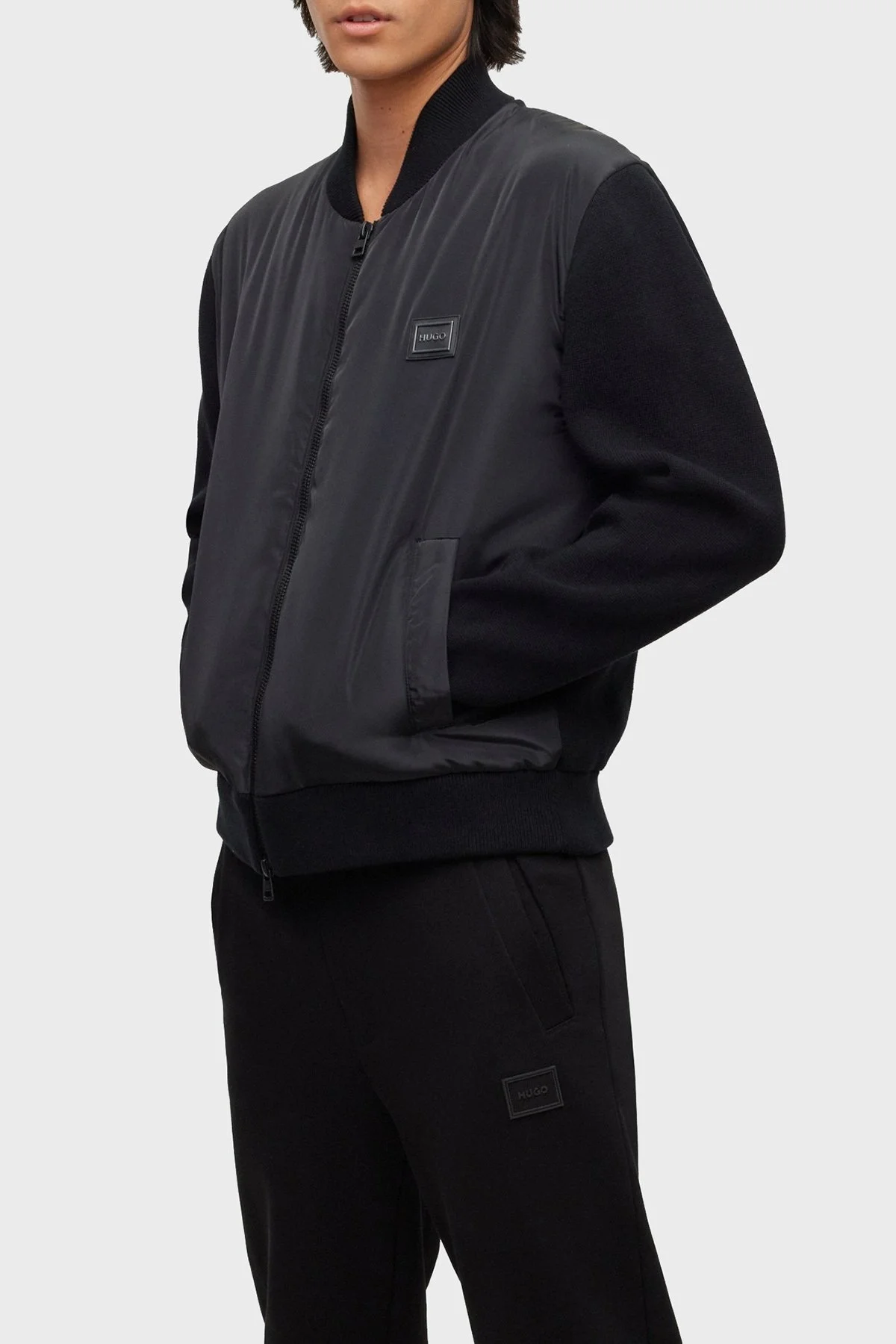 Hugo Pamuklu Relaxed Fit Kolej Yaka Bomber Erkek Ceket 50492821 001 SİYAH - 1