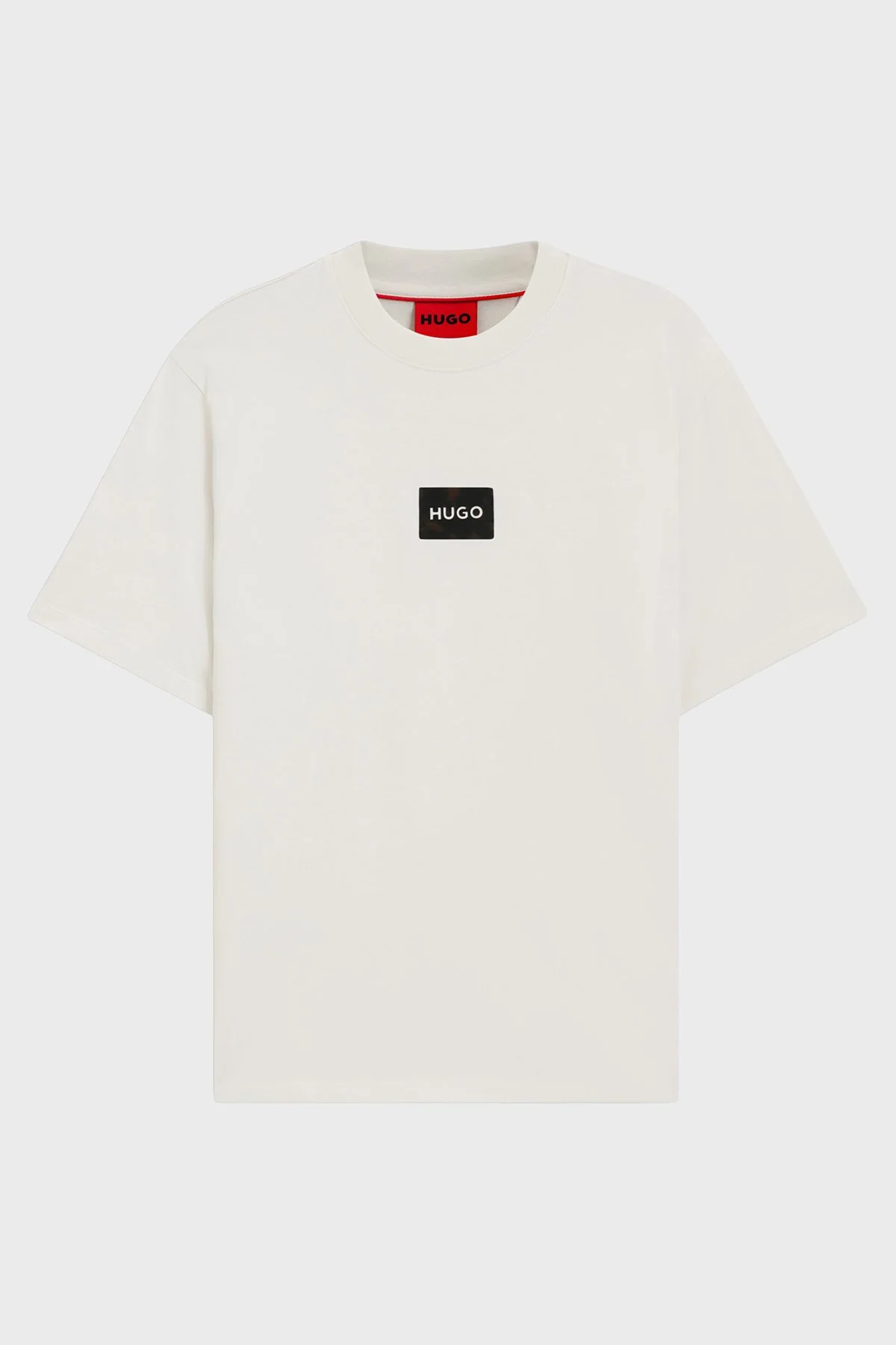 Hugo Pamuklu Relaxed Fit Logolu Bisiklet Yaka Erkek T Shirt 50557445 102 EKRU - 5