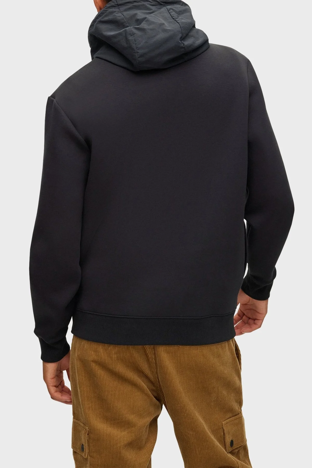 Hugo Pamuklu Relaxed Fit Yarım Fermuarlı Kapüşonlu Erkek Sweat 50475879 001 SİYAH - 3
