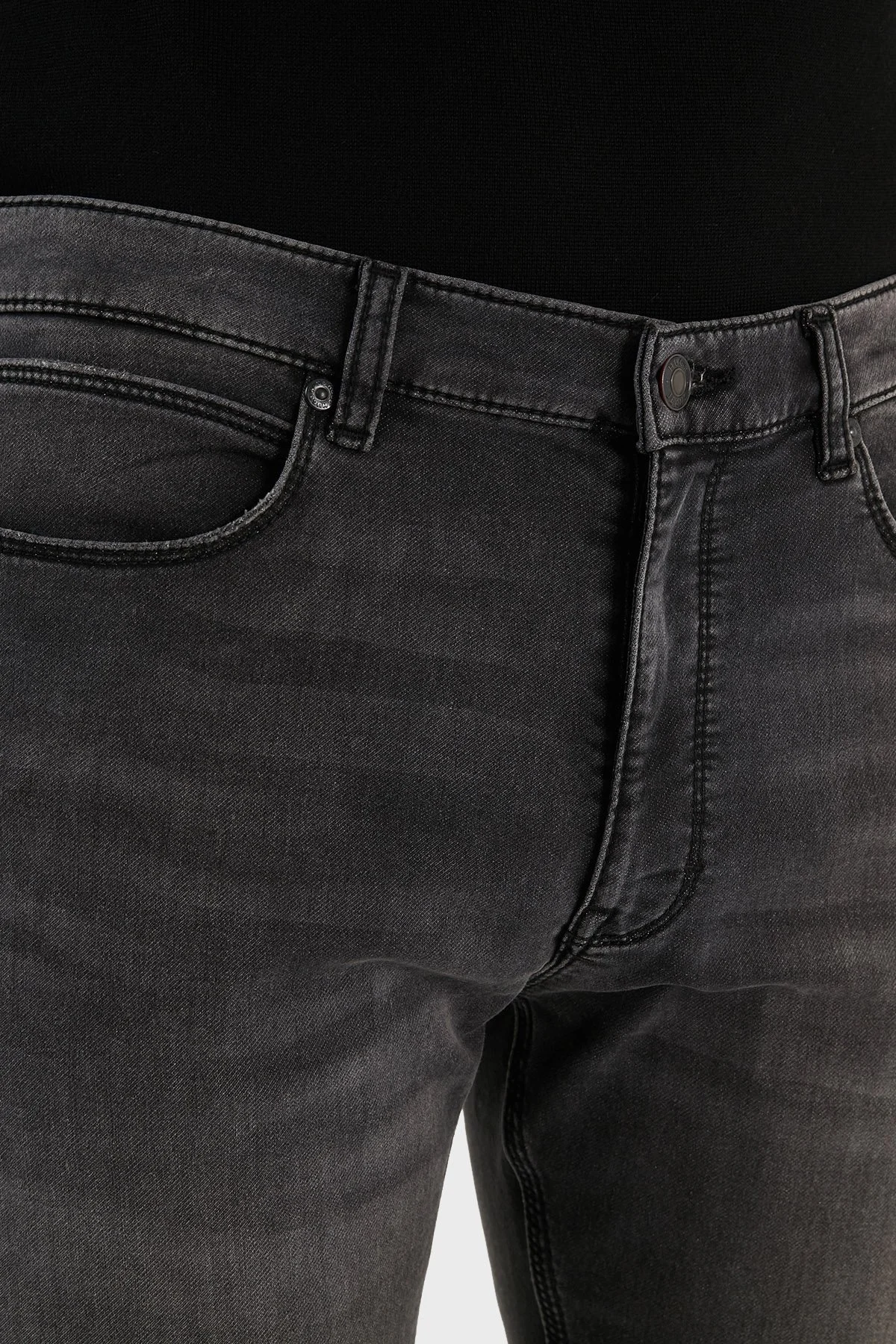 Hugo Pamuklu Slim Fit Dar Paça Jeans Erkek Kot Pantolon 50476199 021 GRİ - 5