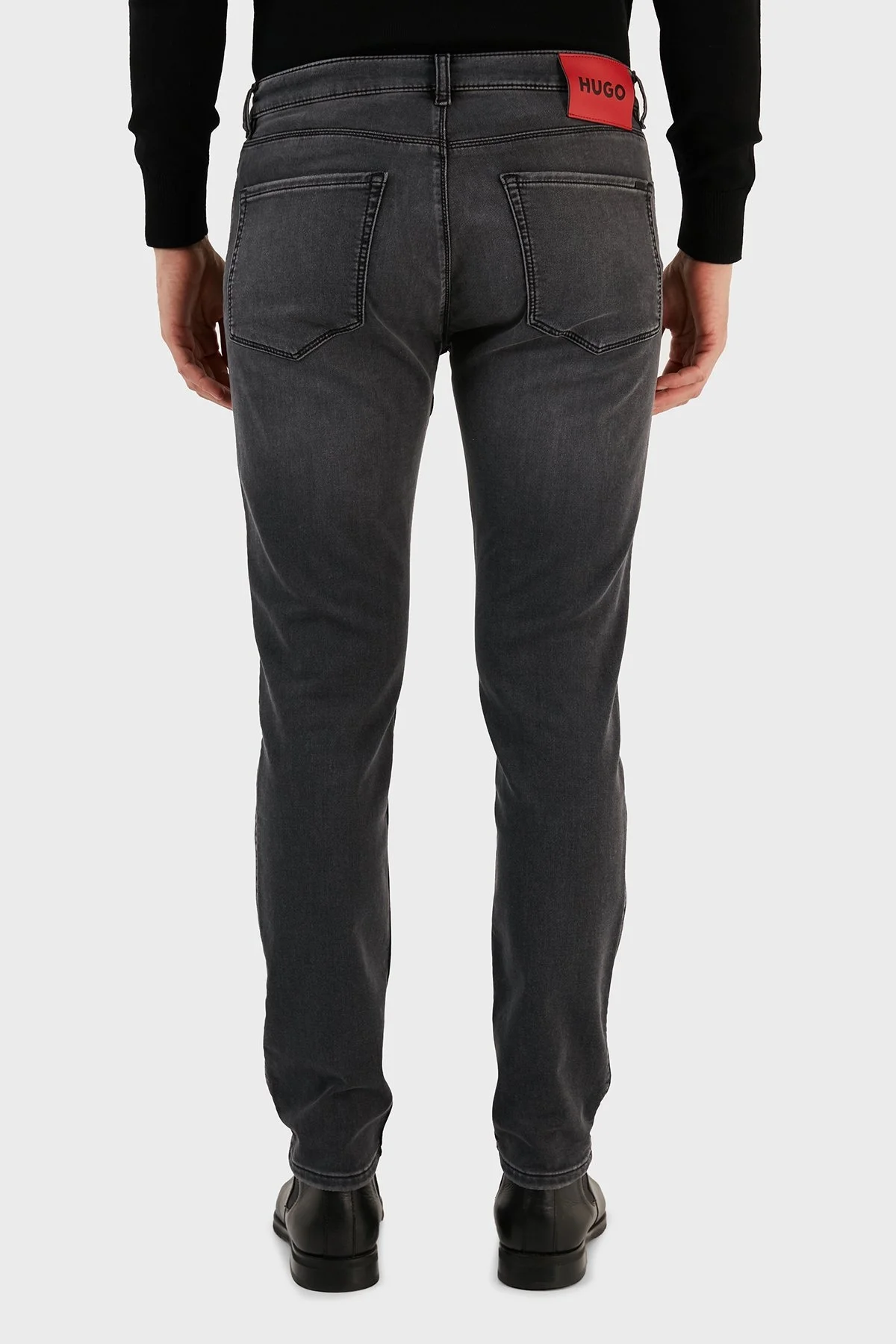 Hugo Pamuklu Slim Fit Dar Paça Jeans Erkek Kot Pantolon 50476199 021 GRİ - 6