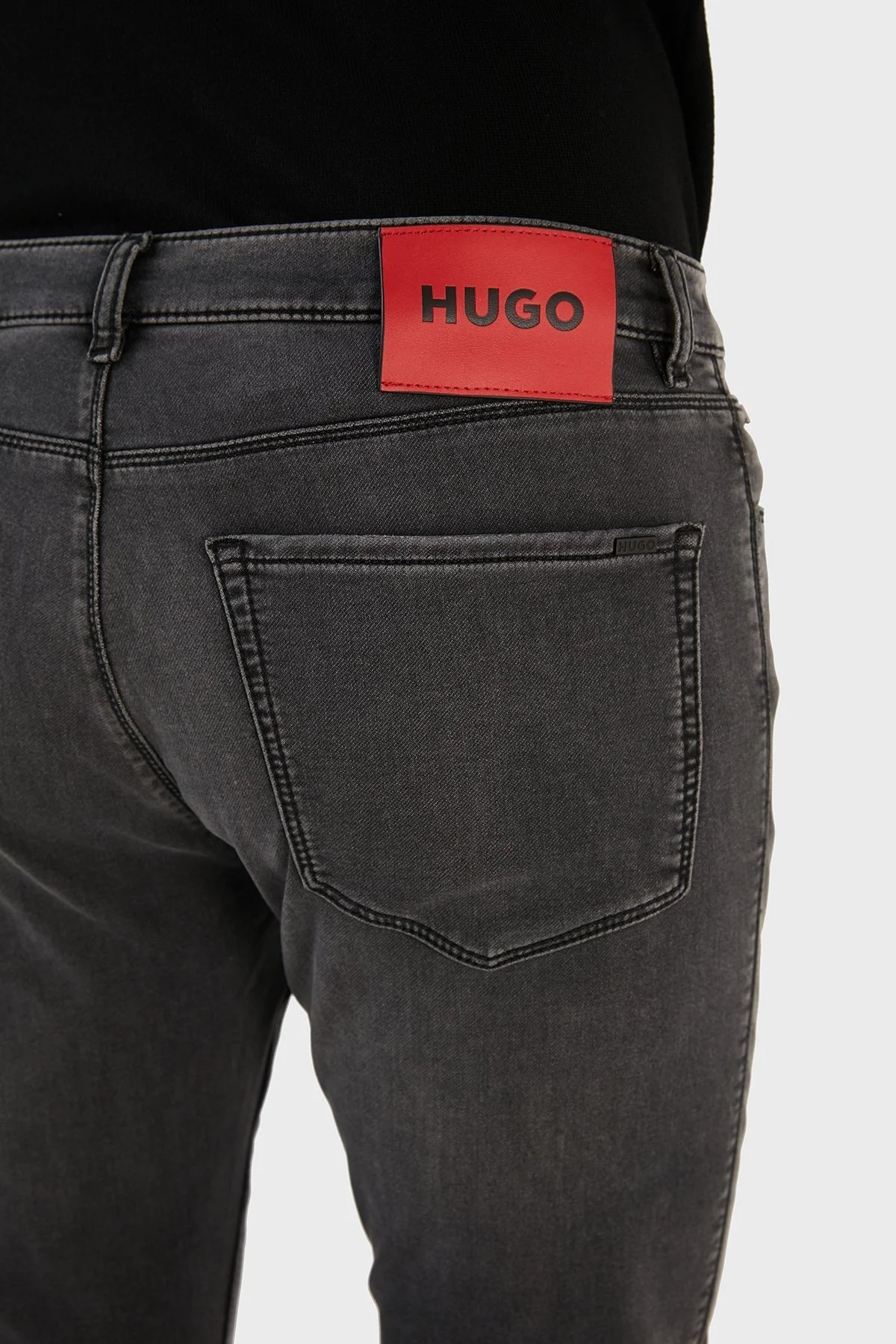 Hugo Pamuklu Slim Fit Dar Paça Jeans Erkek Kot Pantolon 50476199 021 GRİ - 7