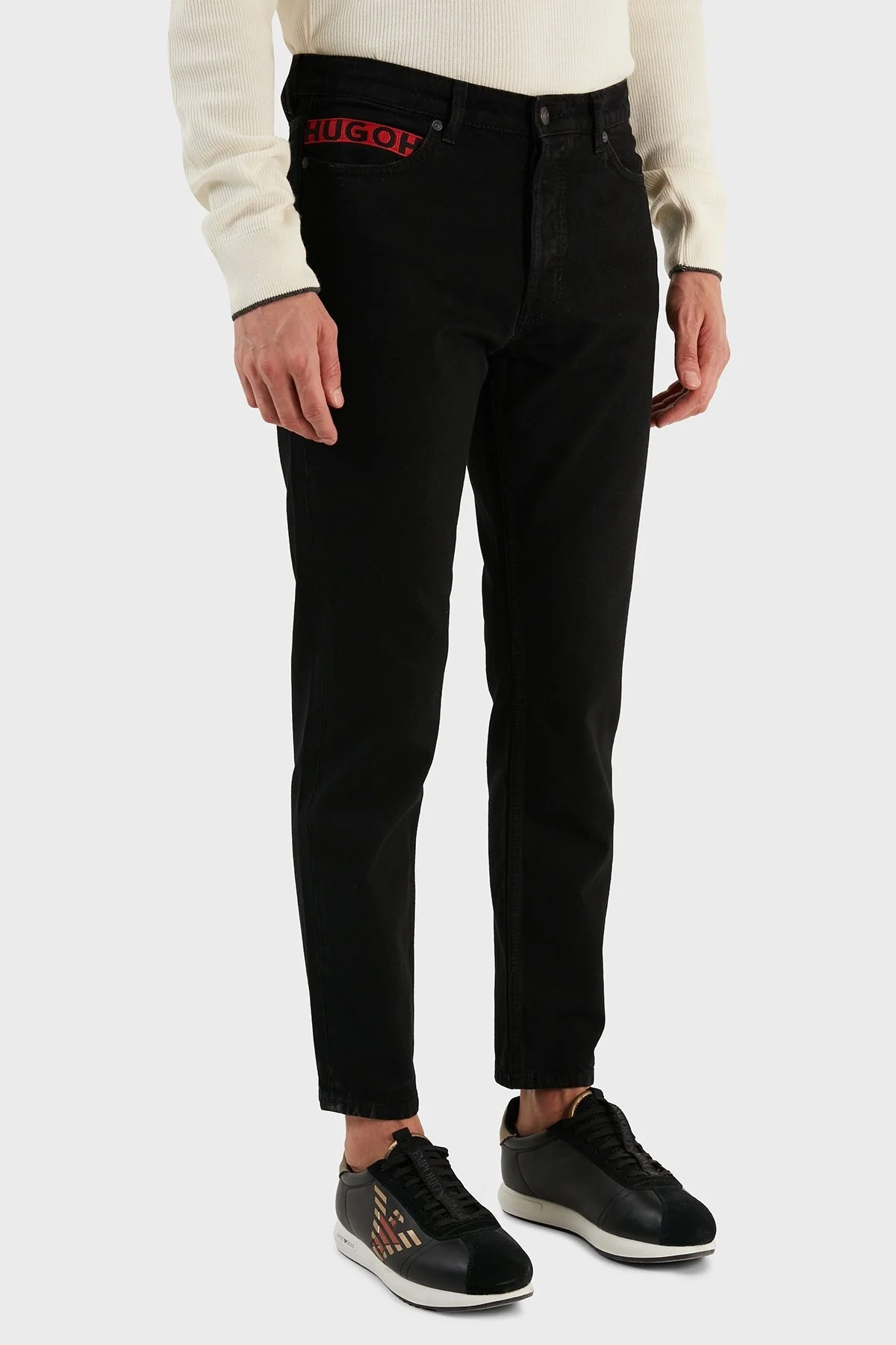 Hugo Pamuklu Slim Fit Dar Paça Jeans Erkek Kot Pantolon 50479109 002 SİYAH - 4