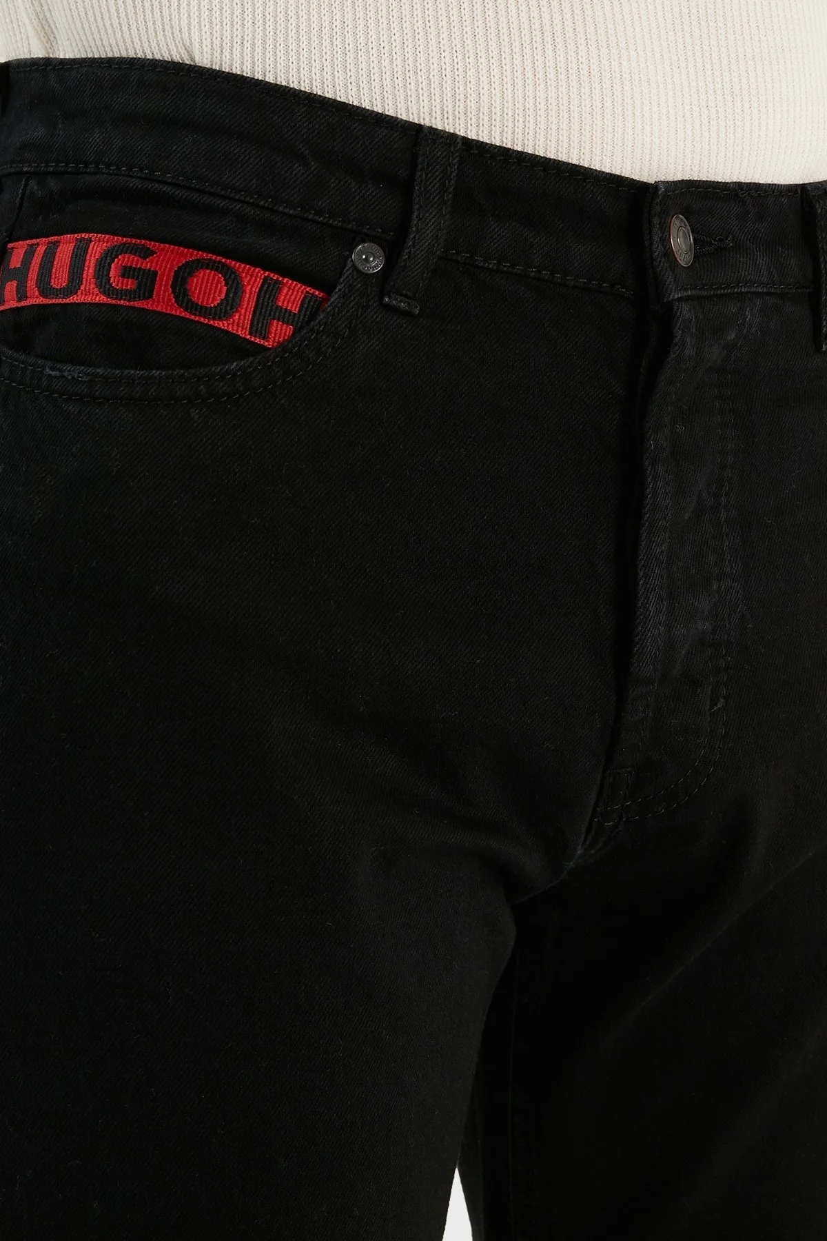 Hugo Pamuklu Slim Fit Dar Paça Jeans Erkek Kot Pantolon 50479109 002 SİYAH - 5