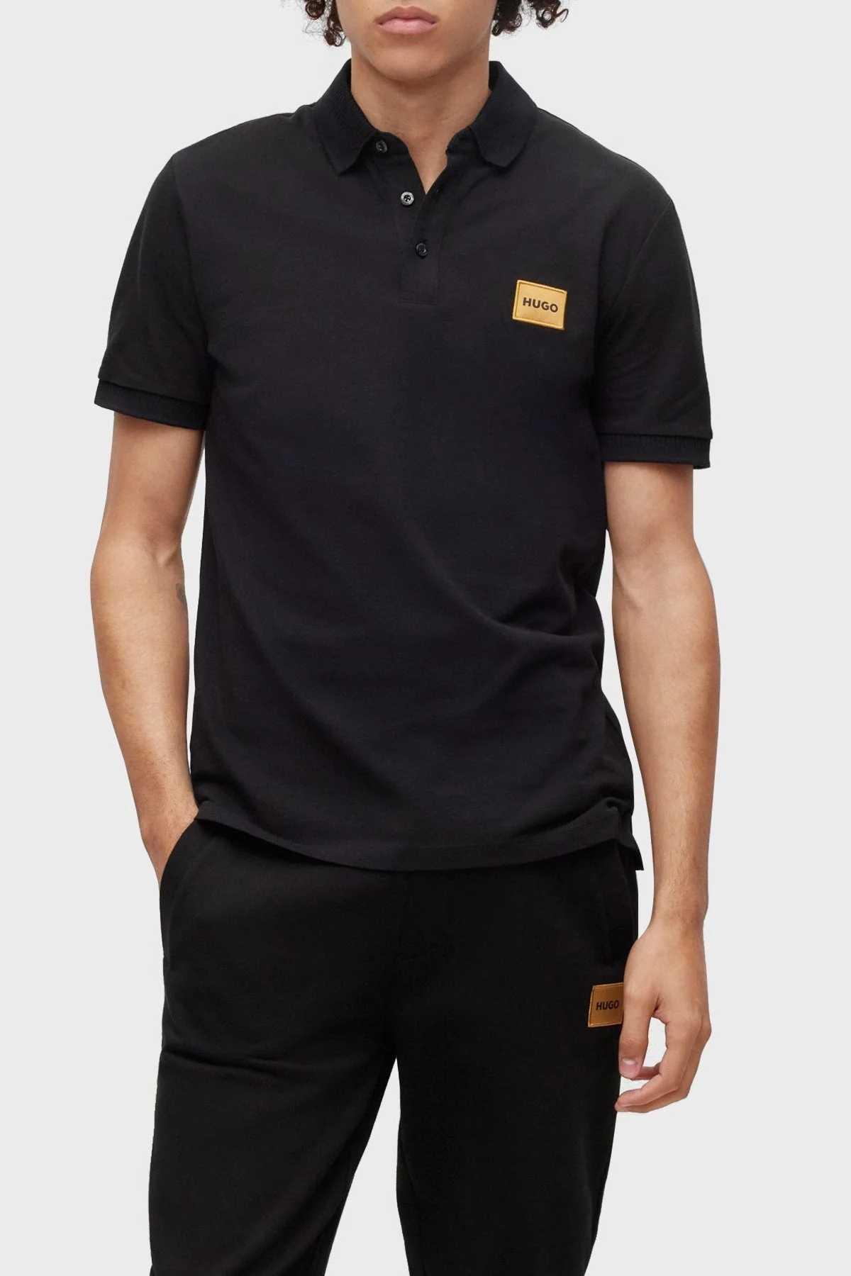 Hugo Pamuklu Slim Fit Düğmeli Erkek Polo T Shirt 50484715 001 SİYAH - 1