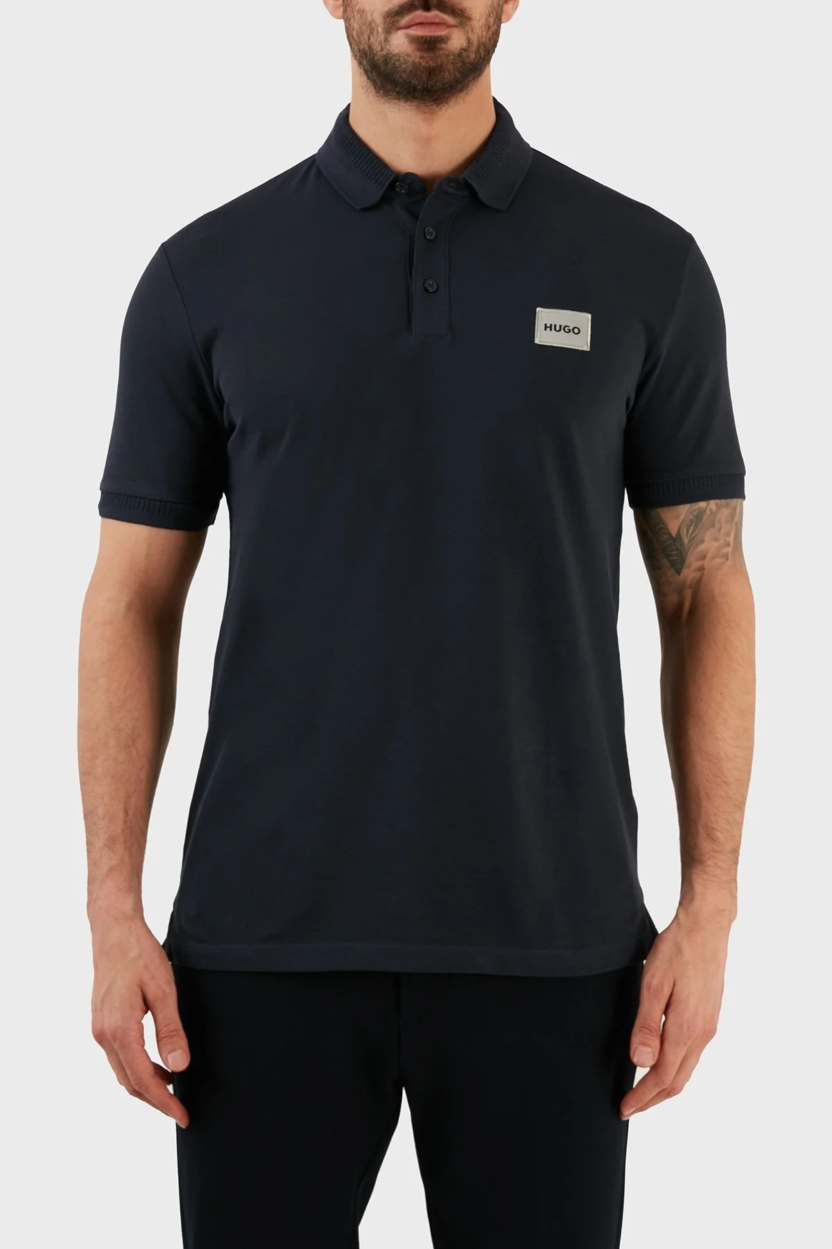 Hugo Pamuklu Slim Fit Düğmeli Erkek Polo T Shirt 50484715 405 LACİVERT - 1