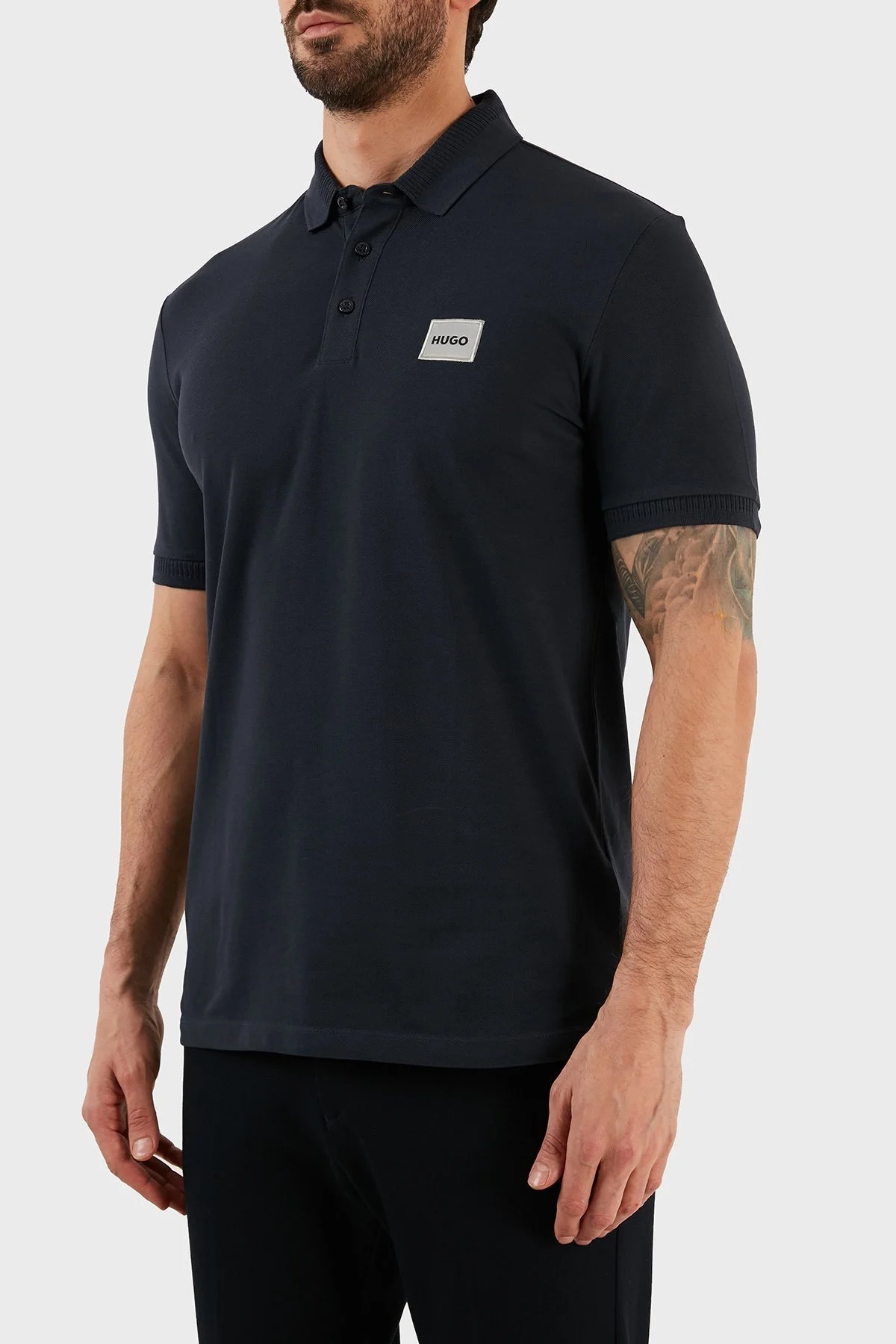 Hugo Pamuklu Slim Fit Düğmeli Erkek Polo T Shirt 50484715 405 LACİVERT - 2