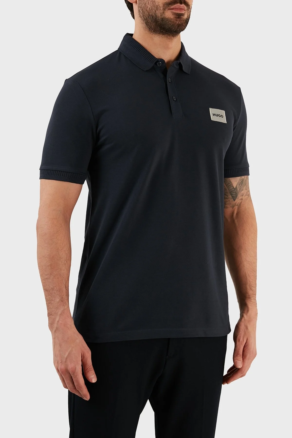 Hugo Pamuklu Slim Fit Düğmeli Erkek Polo T Shirt 50484715 405 LACİVERT - 3