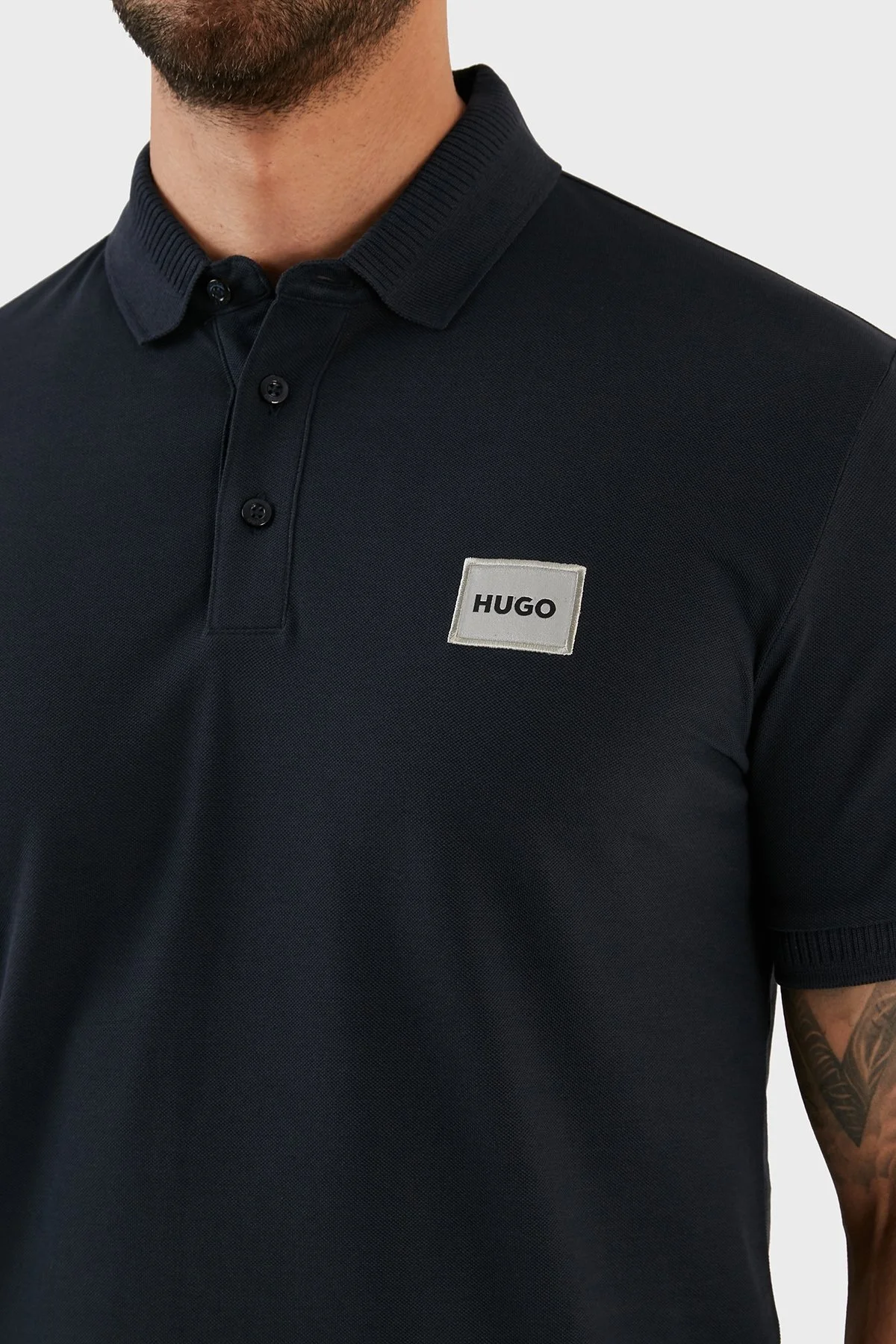 Hugo Pamuklu Slim Fit Düğmeli Erkek Polo T Shirt 50484715 405 LACİVERT - 4
